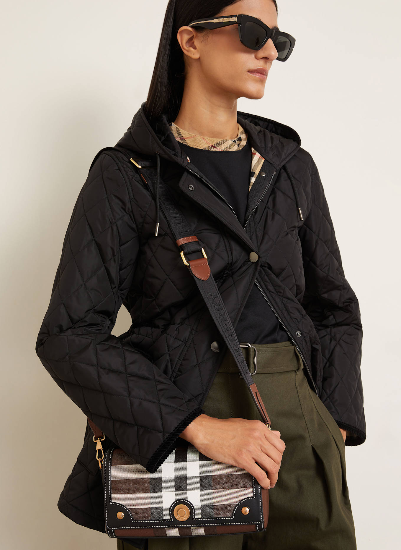 BURBERRY Torba na ramię NOTE: BIAŁY / CZARNY