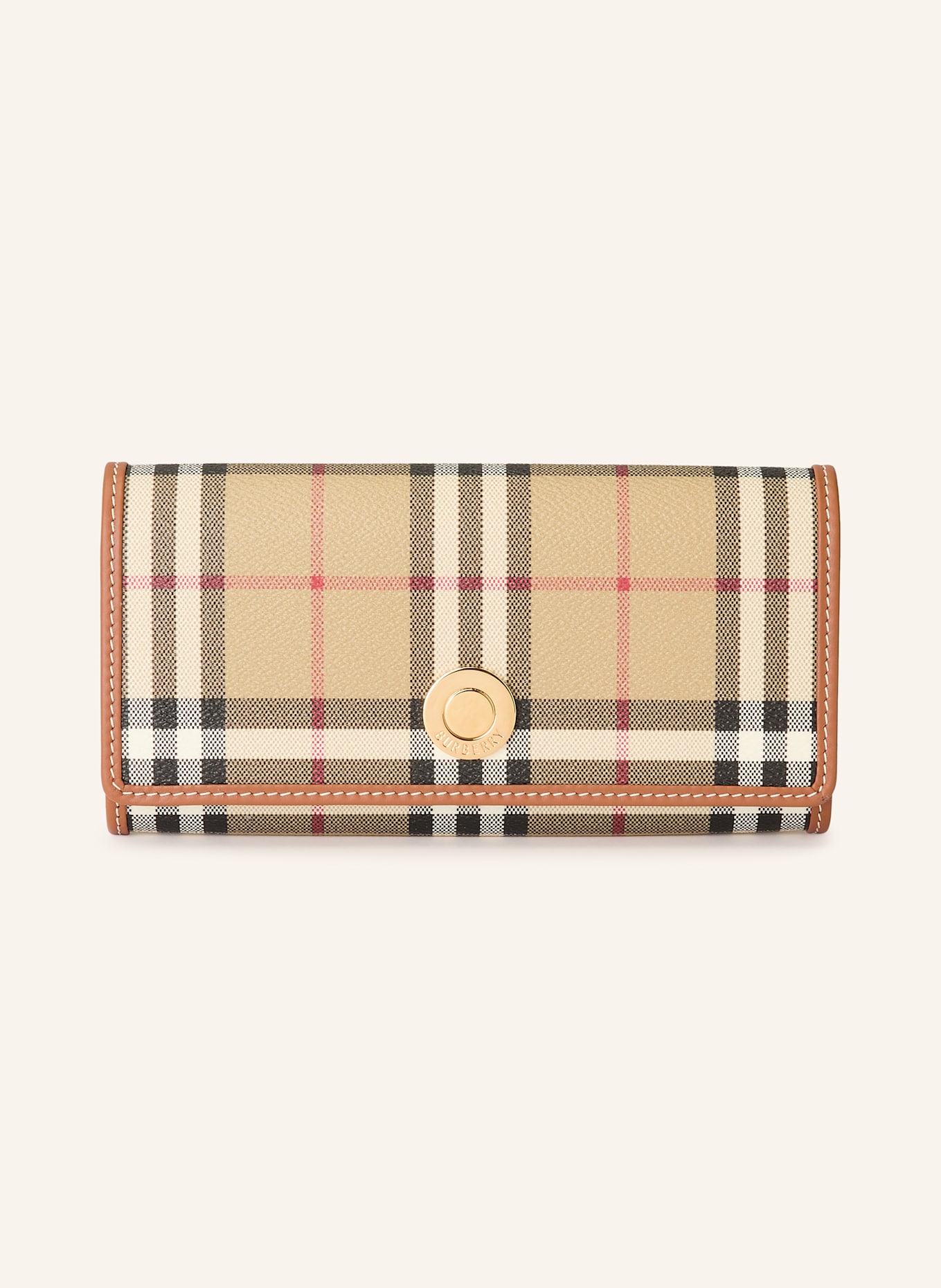 BURBERRY Geldbörse: HELLBRAUN / SCHWARZ / ROT