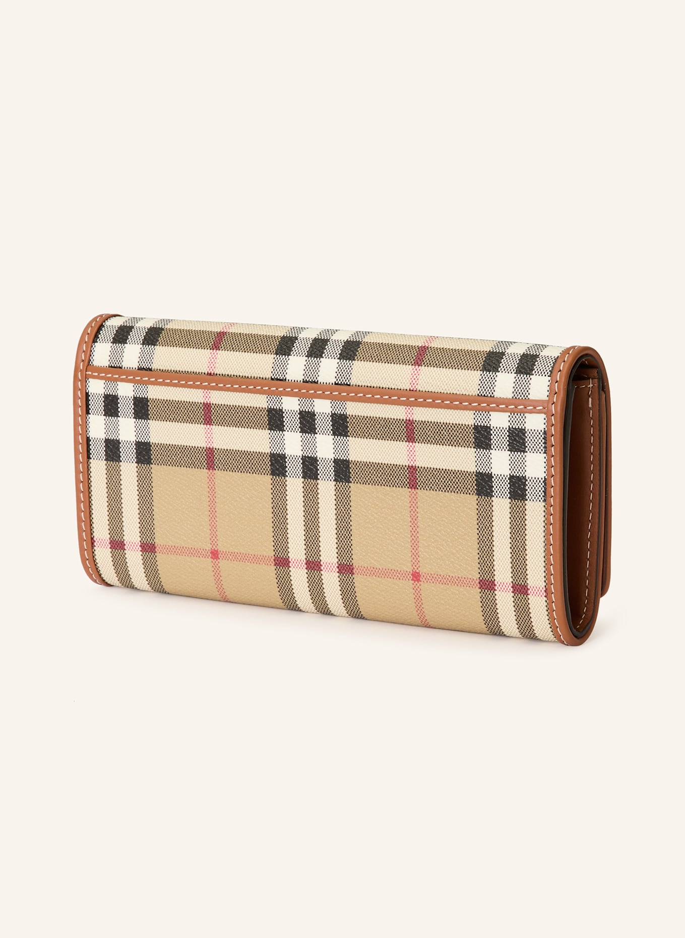 BURBERRY Geldbörse: HELLBRAUN / SCHWARZ / ROT