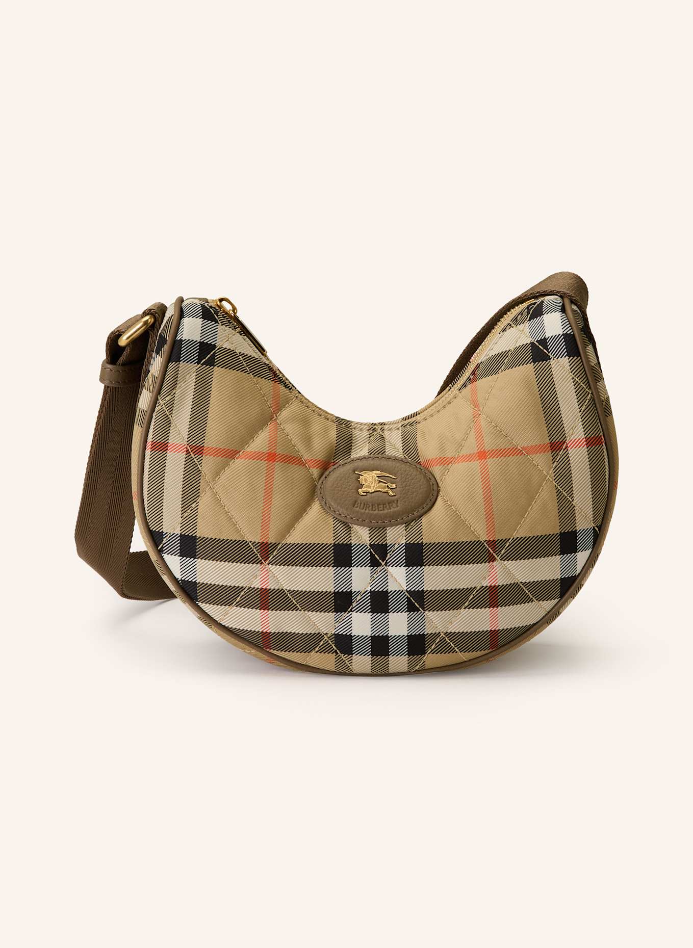BURBERRY Umhängetasche HORSESHOE: BEIGE / SCHWARZ / WEISS