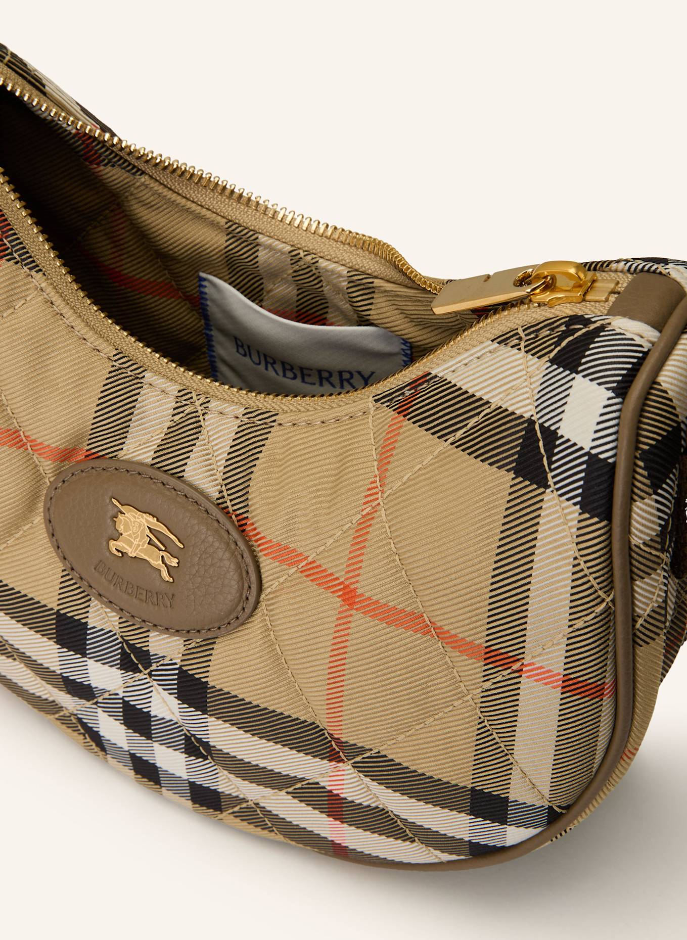 BURBERRY Umhängetasche HORSESHOE: BEIGE / SCHWARZ / WEISS