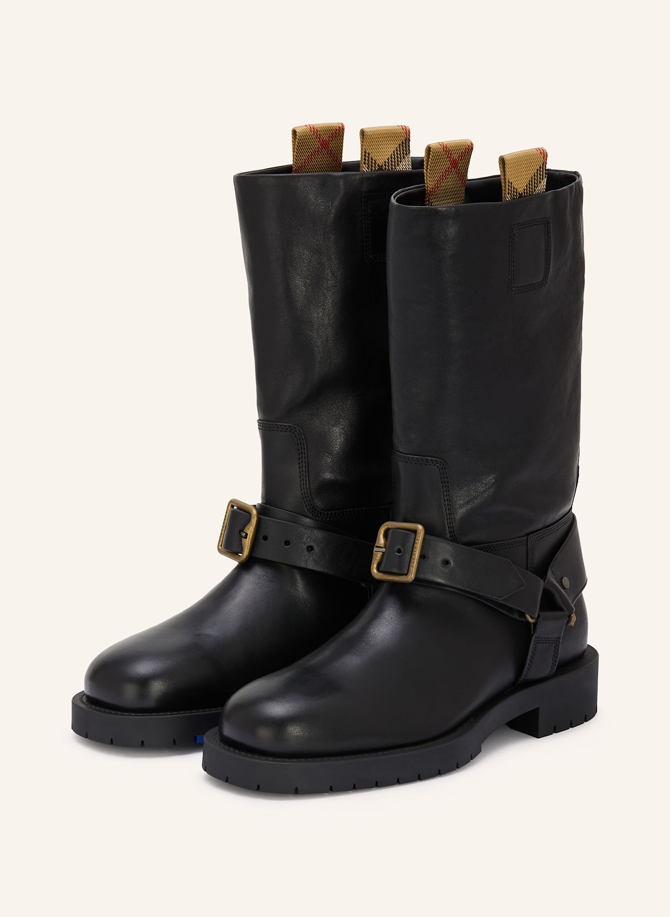 BURBERRY Biker Boots: SCHWARZ / GOLD