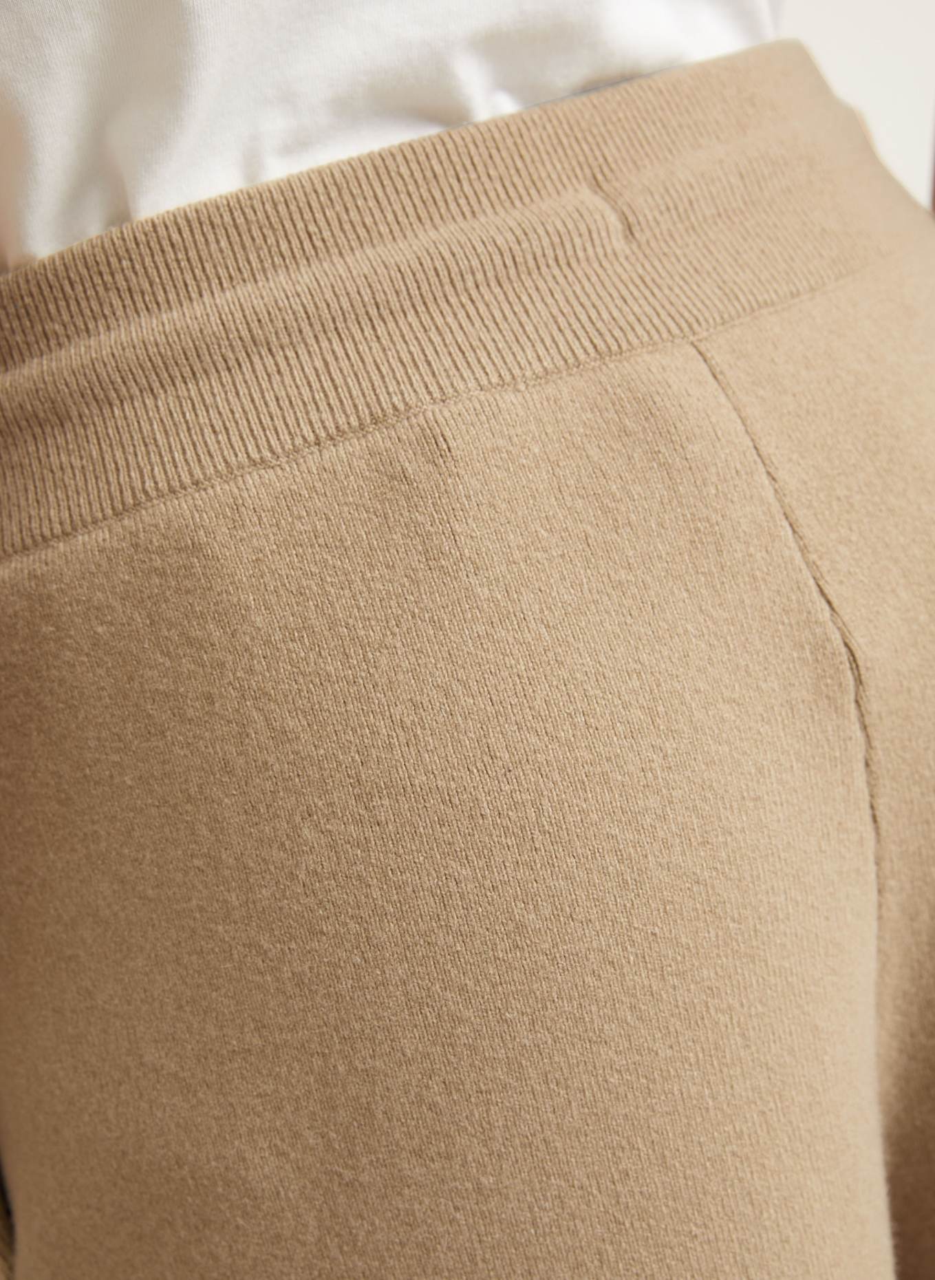 BURBERRY Spodnie z dzianiny z kaszmiru: CAMELOWY