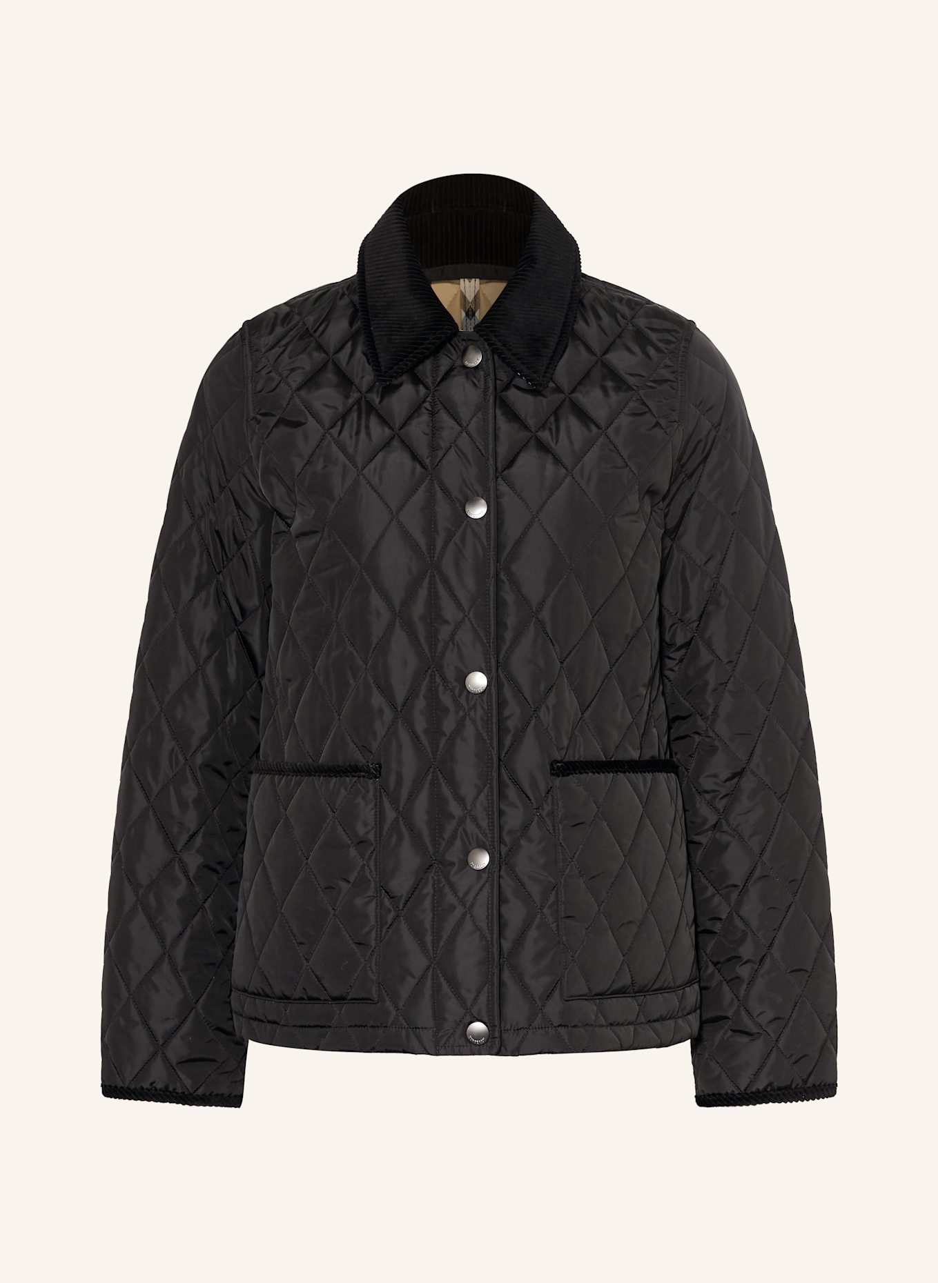 BURBERRY Kurtka pikowana: CZARNY/ BEŻOWY