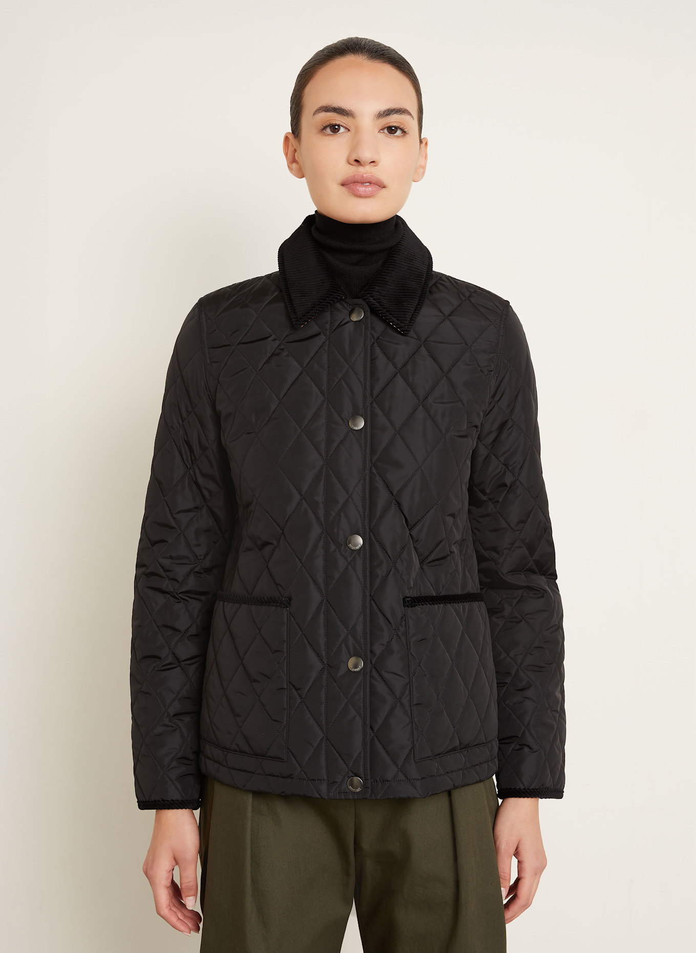 BURBERRY Kurtka pikowana: CZARNY/ BEŻOWY