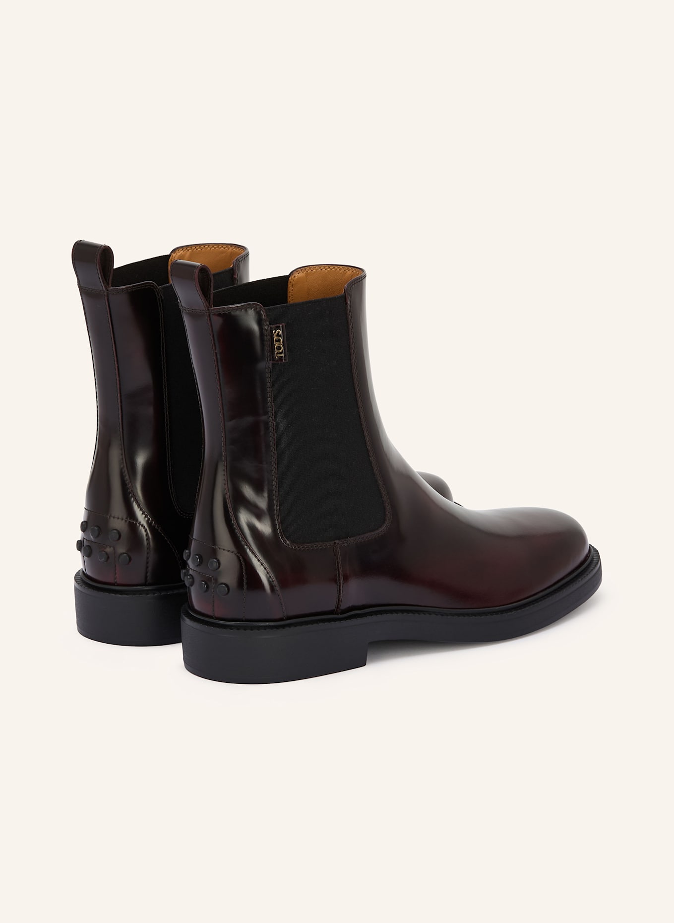TOD'S Chelsea boots: BLACK / DARK RED
