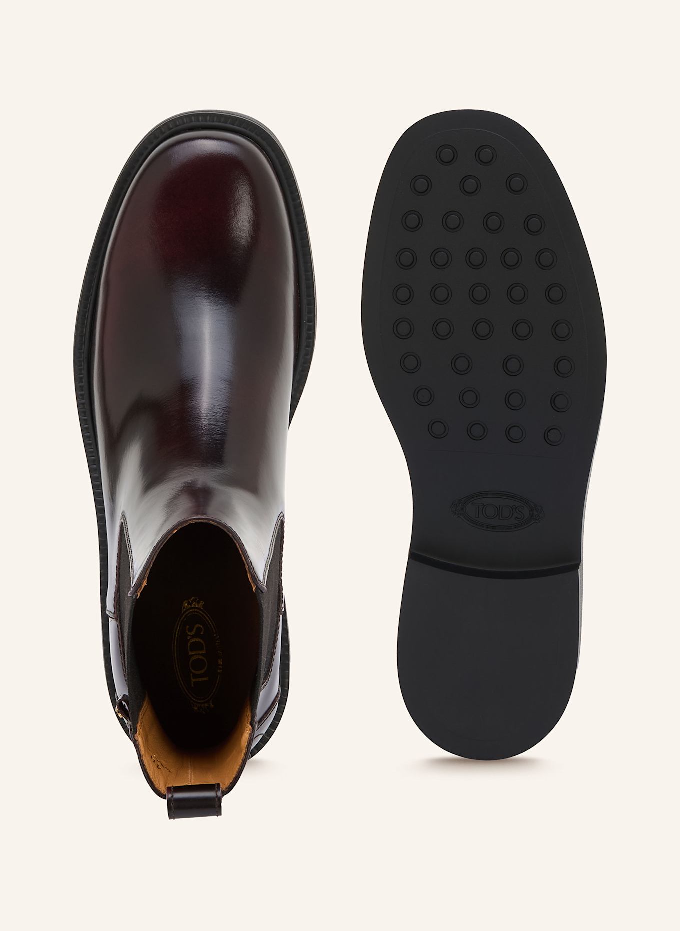 TOD'S Chelsea boots: BLACK / DARK RED