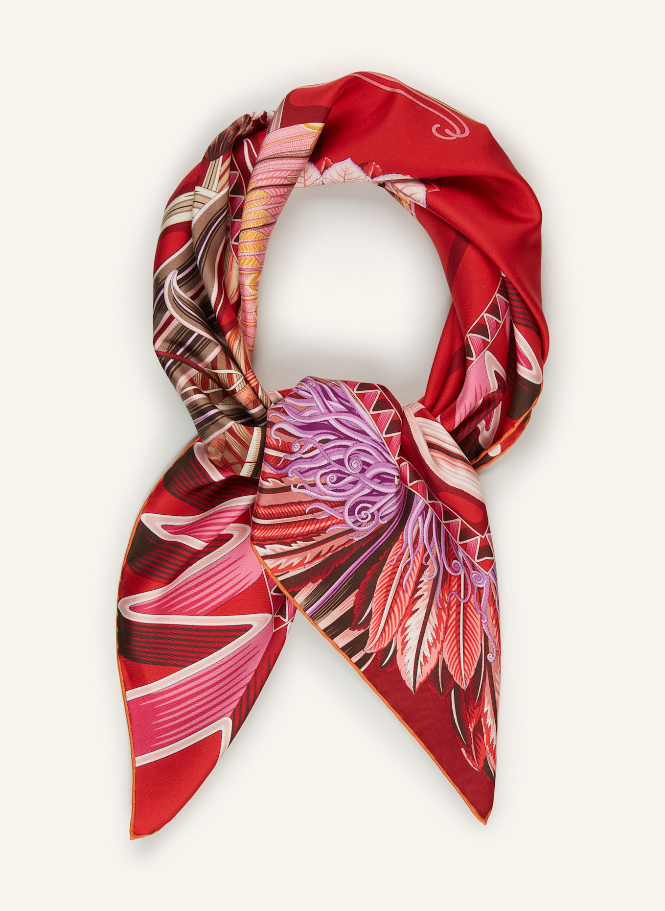 FERRAGAMO Hedvábný šátek GIADAFLY: ČERVENÁ