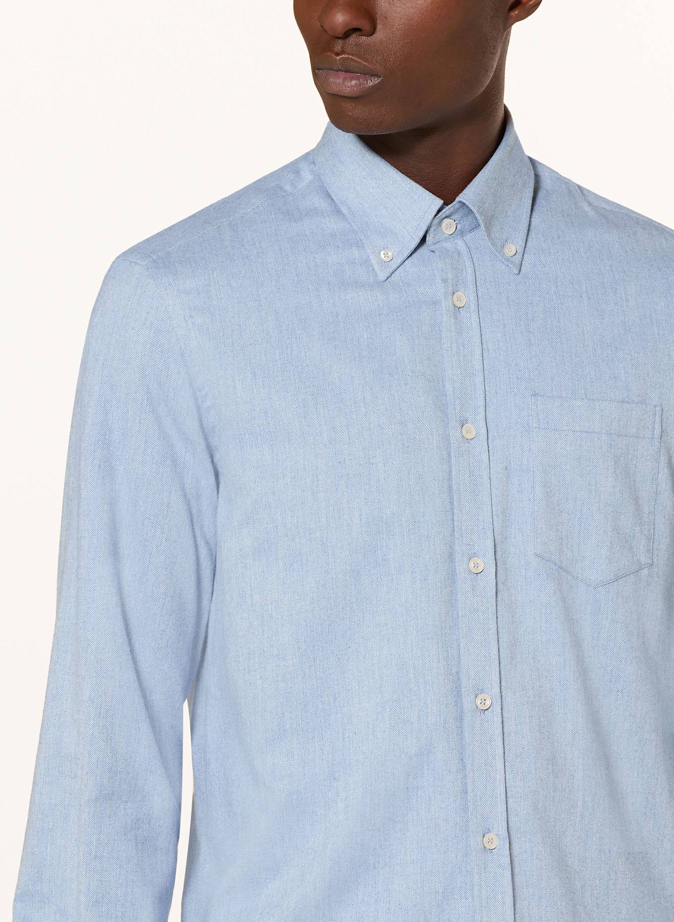 PAUL & SHARK Flanellhemd Regular Fit: HELLBLAU