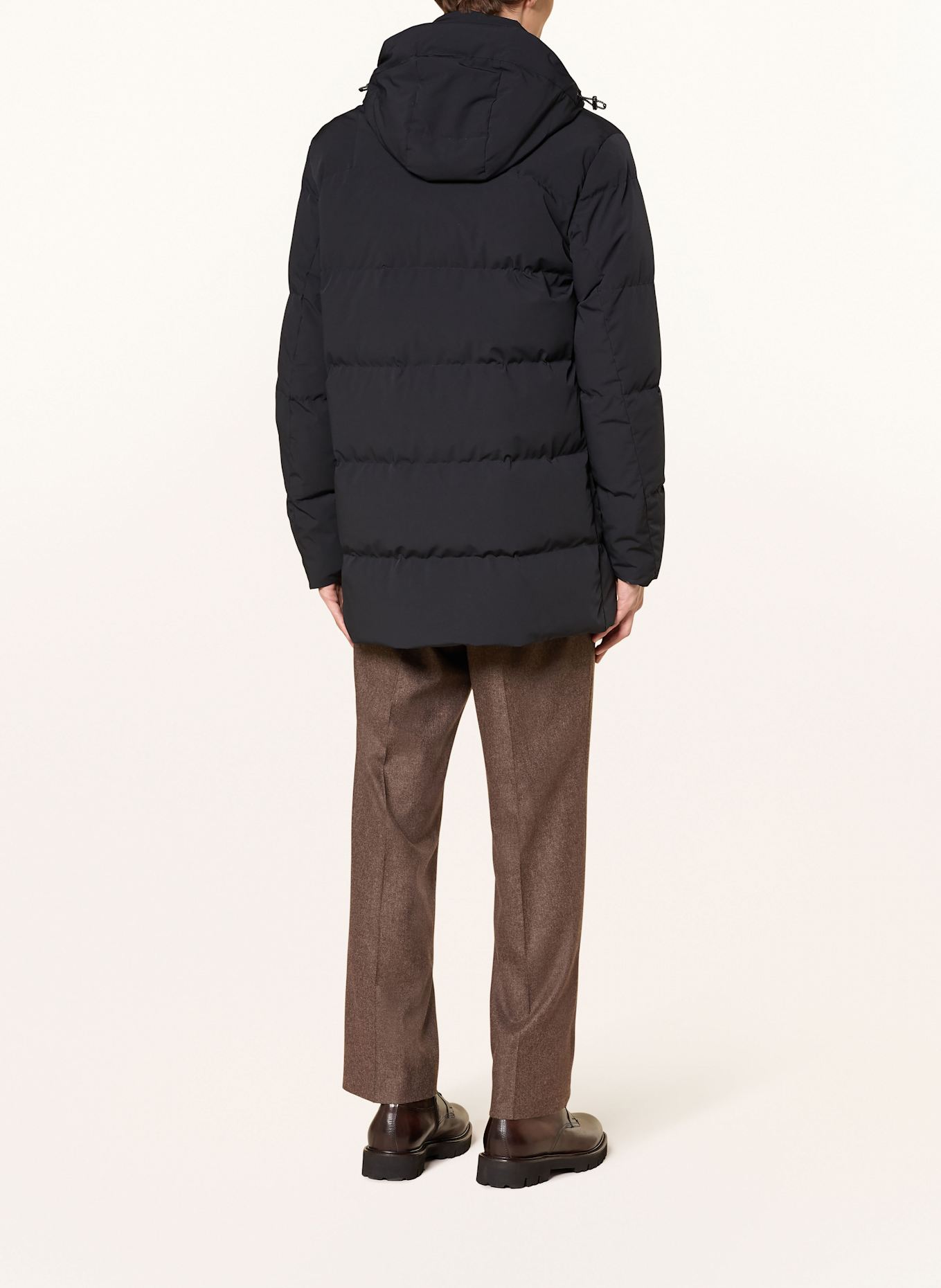 PAUL & SHARK Daunenmantel mit abnehmbarer Kapuze: SCHWARZ