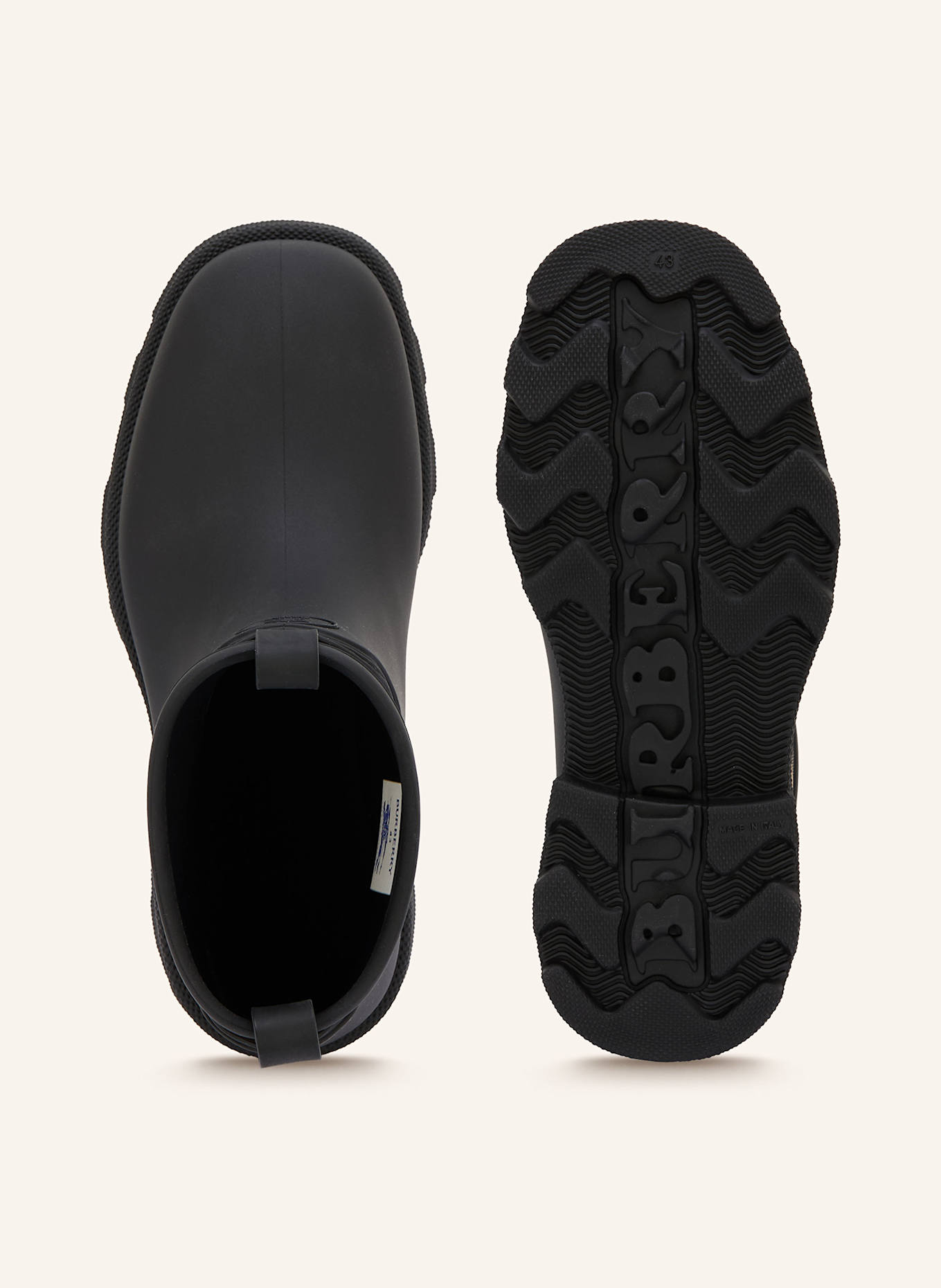 BURBERRY Gummistiefel MARSH STAMP: SCHWARZ / HELLBRAUN / ROT