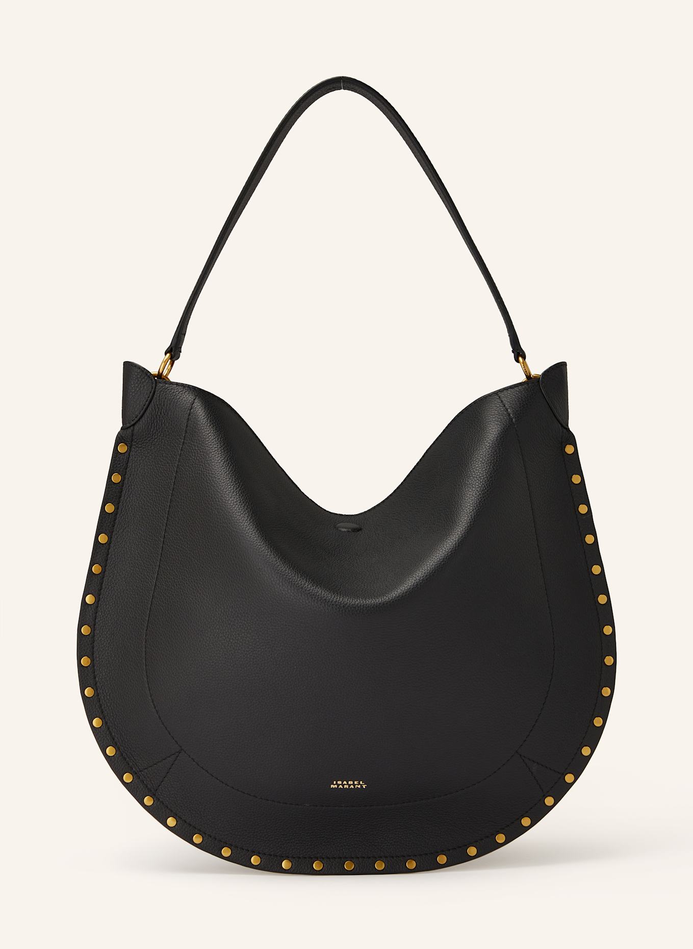 ISABEL MARANT Torba worek OSKAN z saszetką i ćwiekami: CZARNY