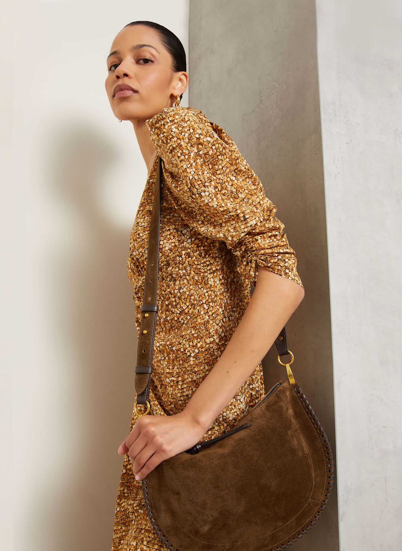 ISABEL MARANT Umhängetasche OSKAN: DUNKELBRAUN