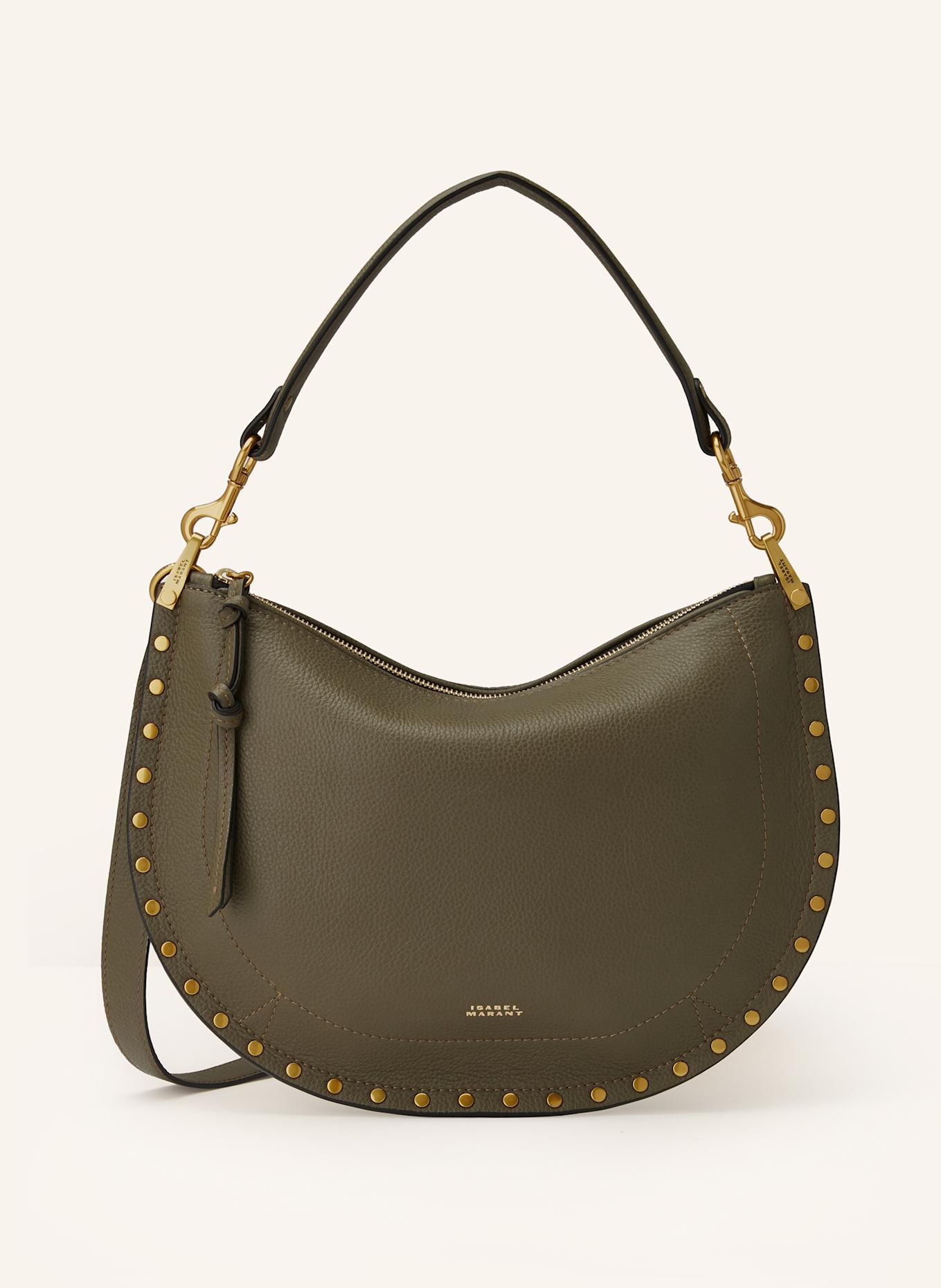 ISABEL MARANT Torba na ramię OSKAN z ćwiekami: KHAKI