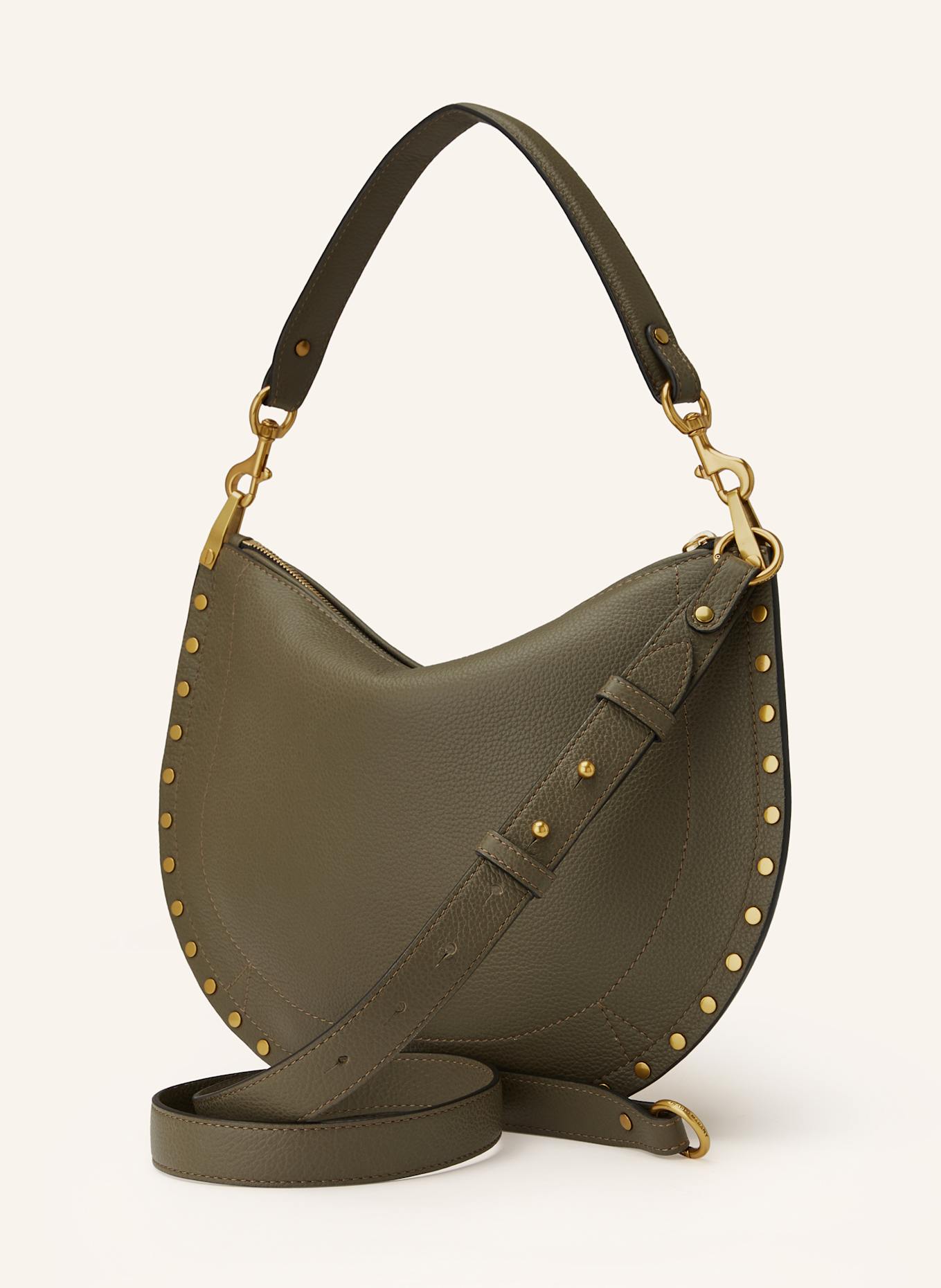 ISABEL MARANT Torba na ramię OSKAN z ćwiekami: KHAKI