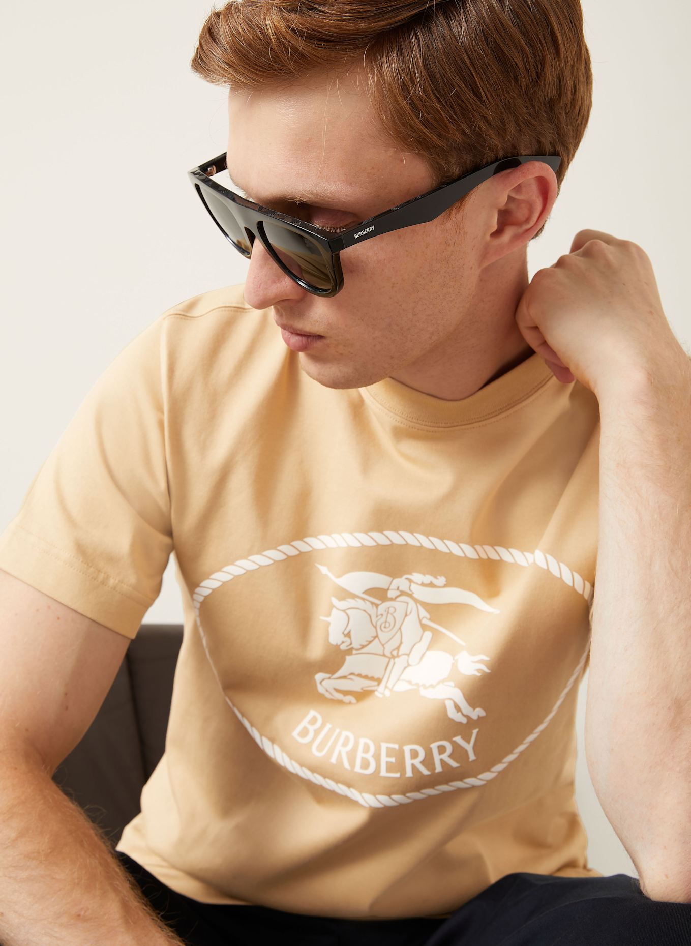 BURBERRY T-shirt: JASNOBRĄZOWY