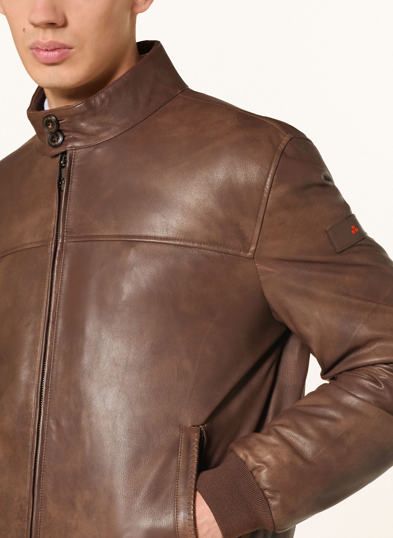 PEUTEREY Daunenjacke FIONIA TT aus Leder: BRAUN