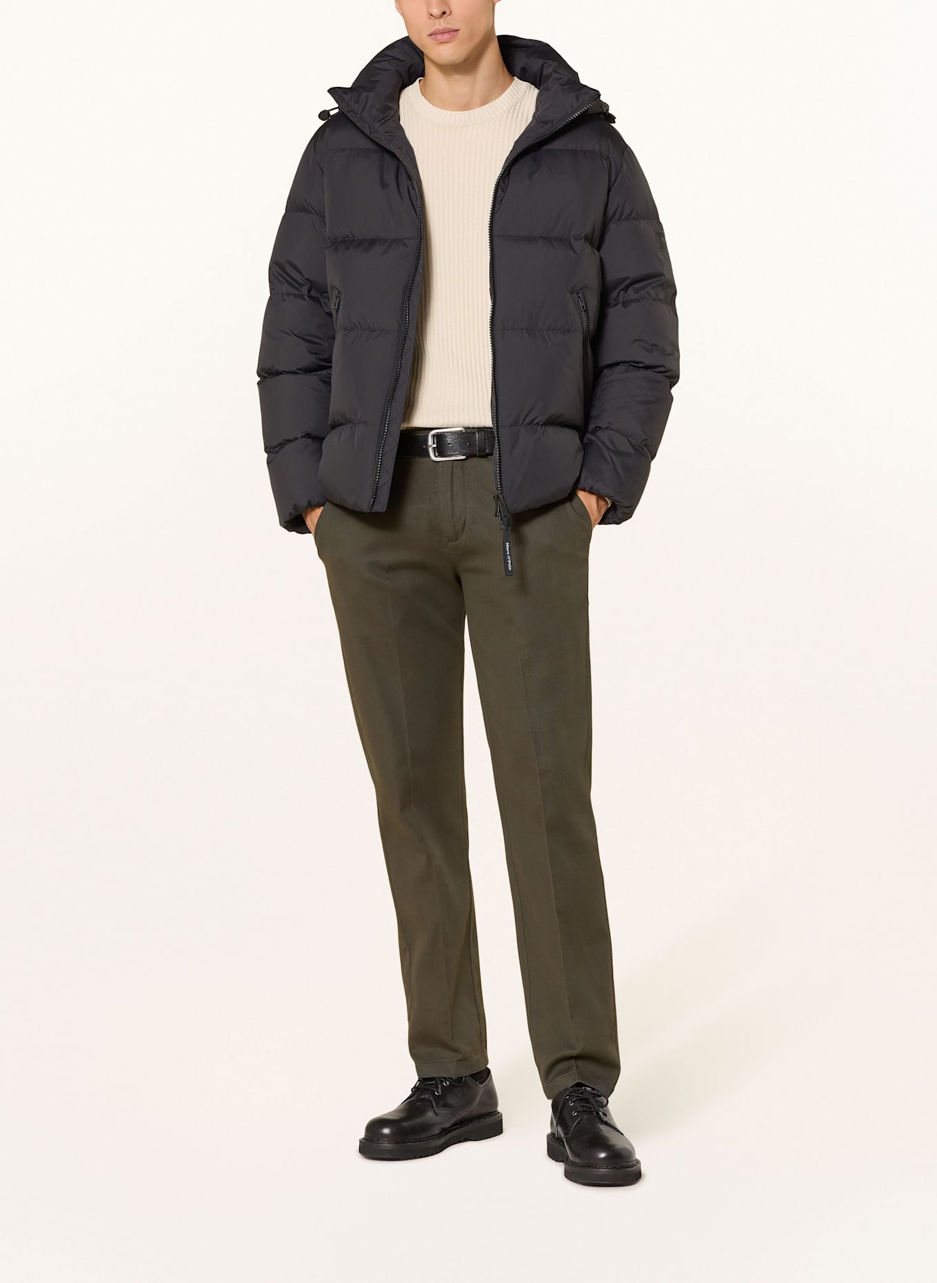 Marc O'Polo Daunenjacke mit abnehmbarer Kapuze: SCHWARZ