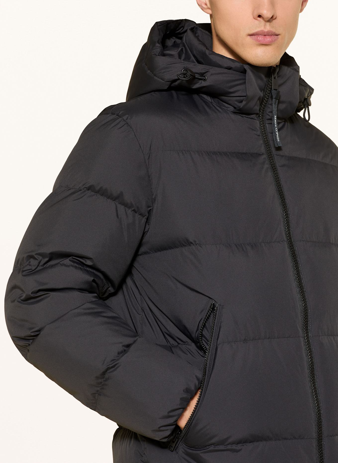 Marc O'Polo Daunenjacke mit abnehmbarer Kapuze: SCHWARZ