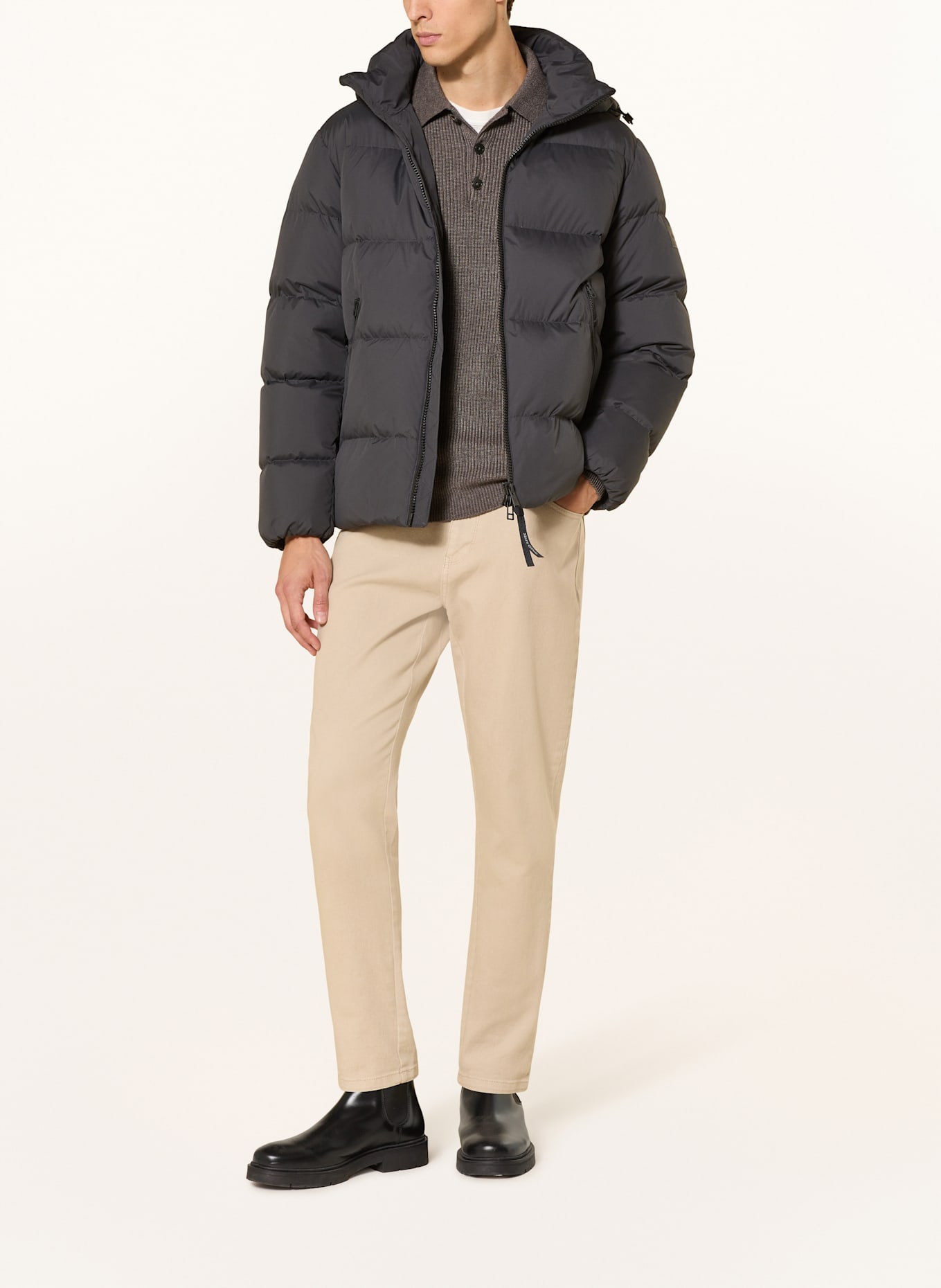 Marc O'Polo Daunenjacke mit abnehmbarer Kapuze: DUNKELGRAU