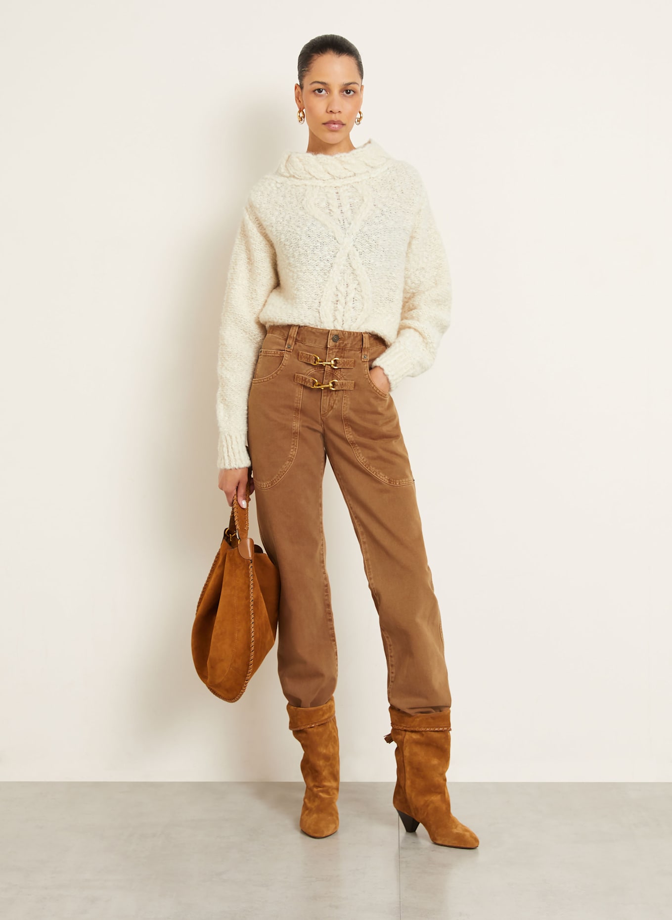 ISABEL MARANT Alpaka-Pullover ROMANE: ECRU