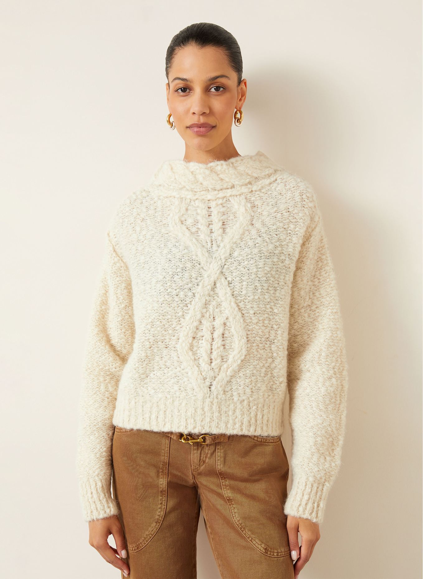 ISABEL MARANT Alpaka-Pullover ROMANE: ECRU