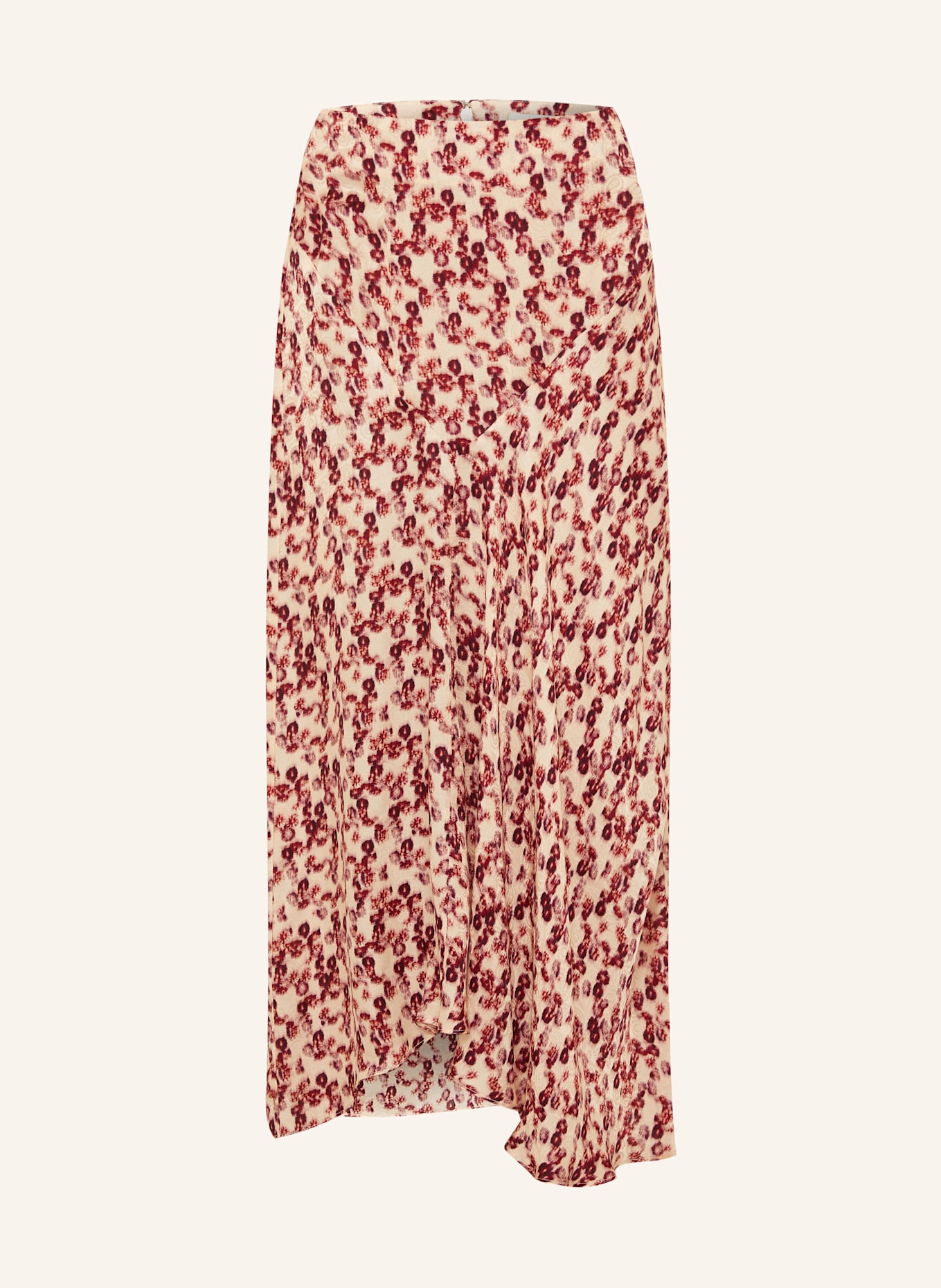 ISABEL MARANT Jacquard-Rock LISANNE mit Seide: CREME / DUNKELROT