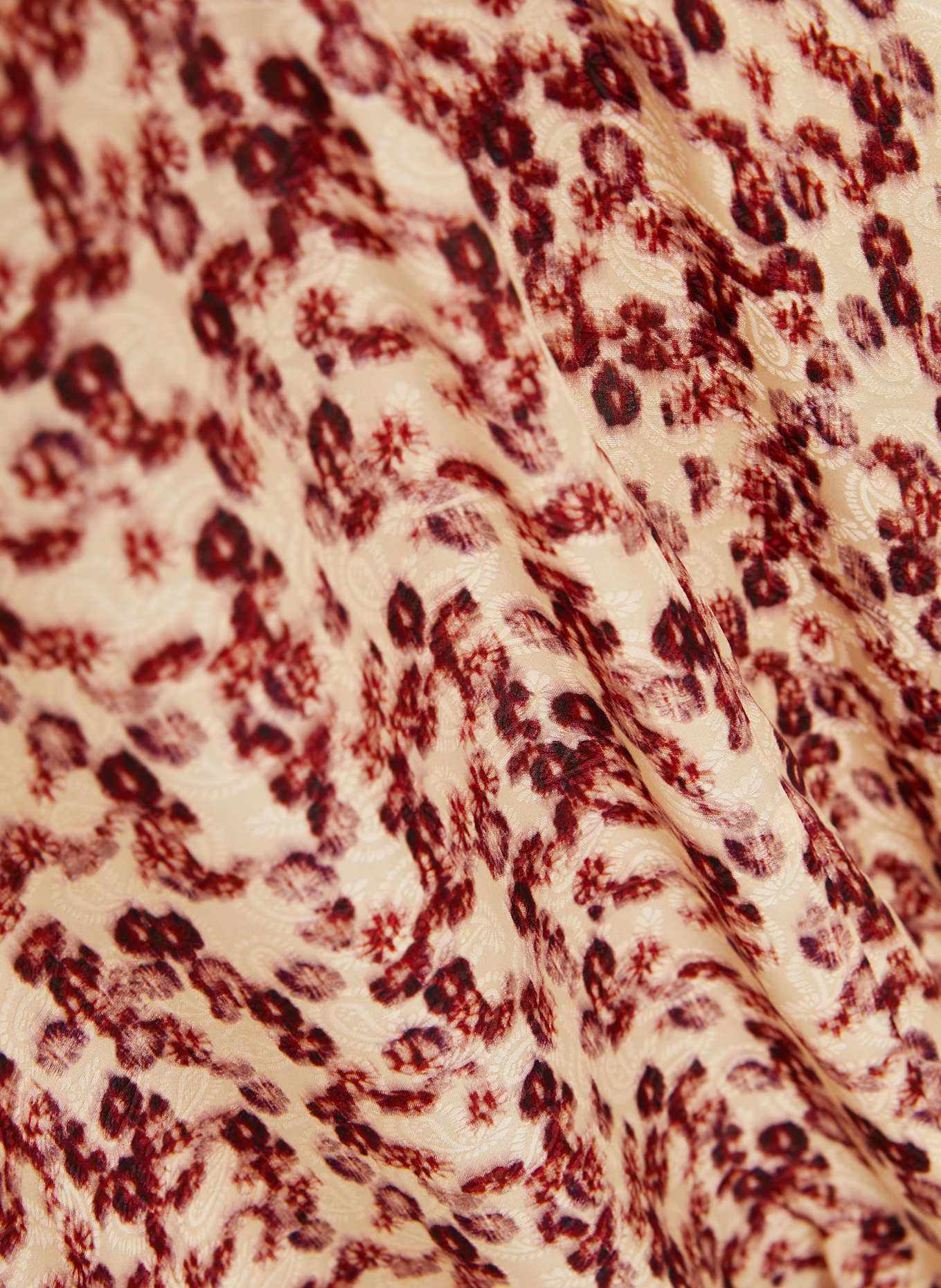 ISABEL MARANT Jacquard-Rock LISANNE mit Seide: CREME / DUNKELROT