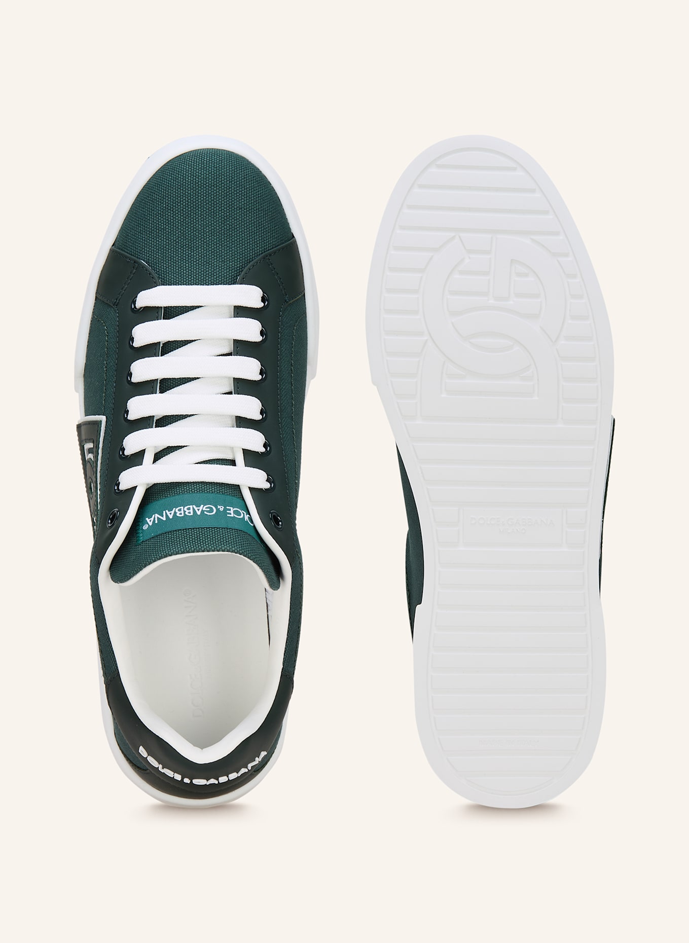 DOLCE & GABBANA Sneakersy PORTOFINO: TMAVĚ ZELENÁ