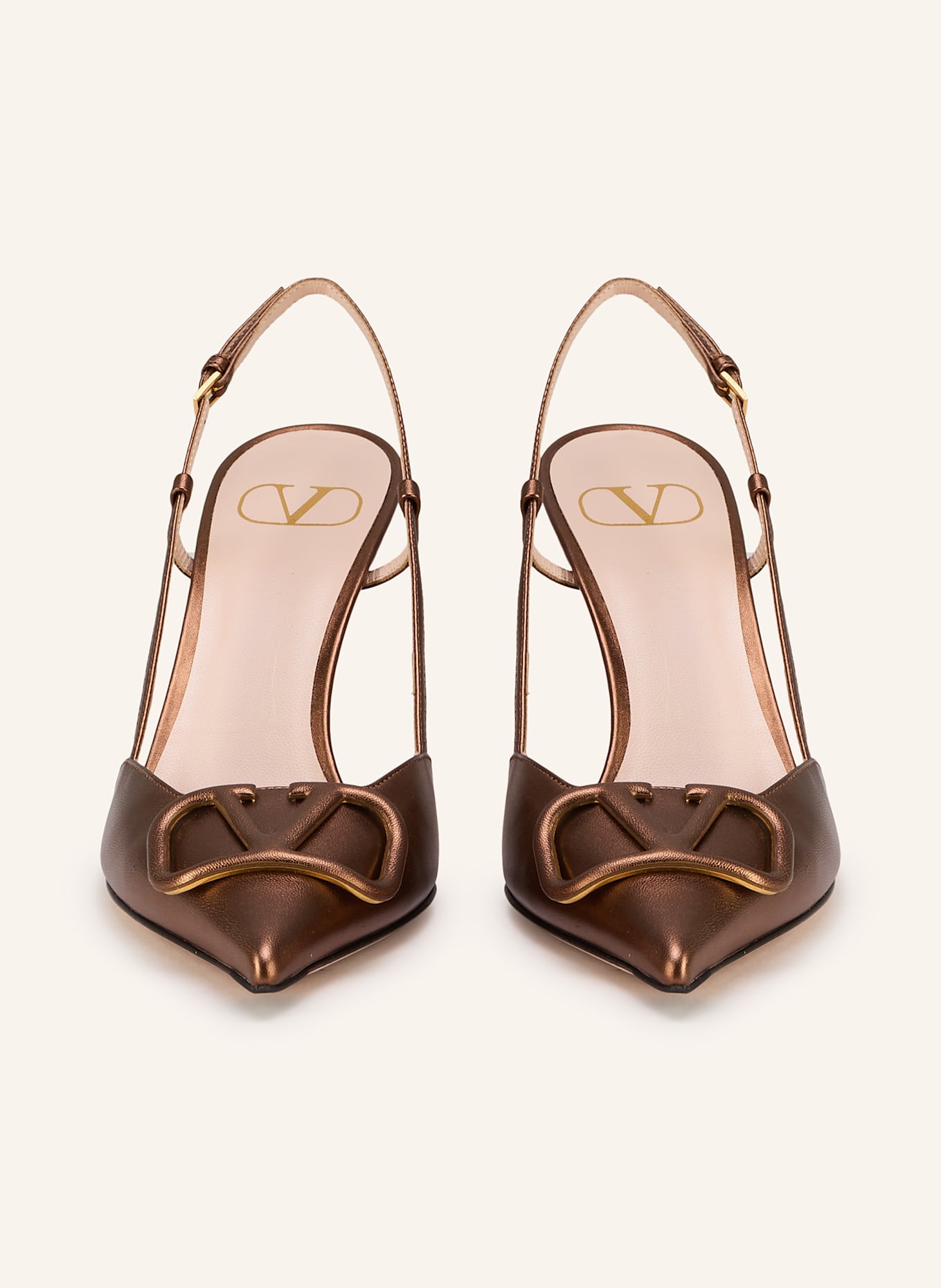 VALENTINO GARAVANI Escarpins à bride VLOGO SIGNATURE: MARRON