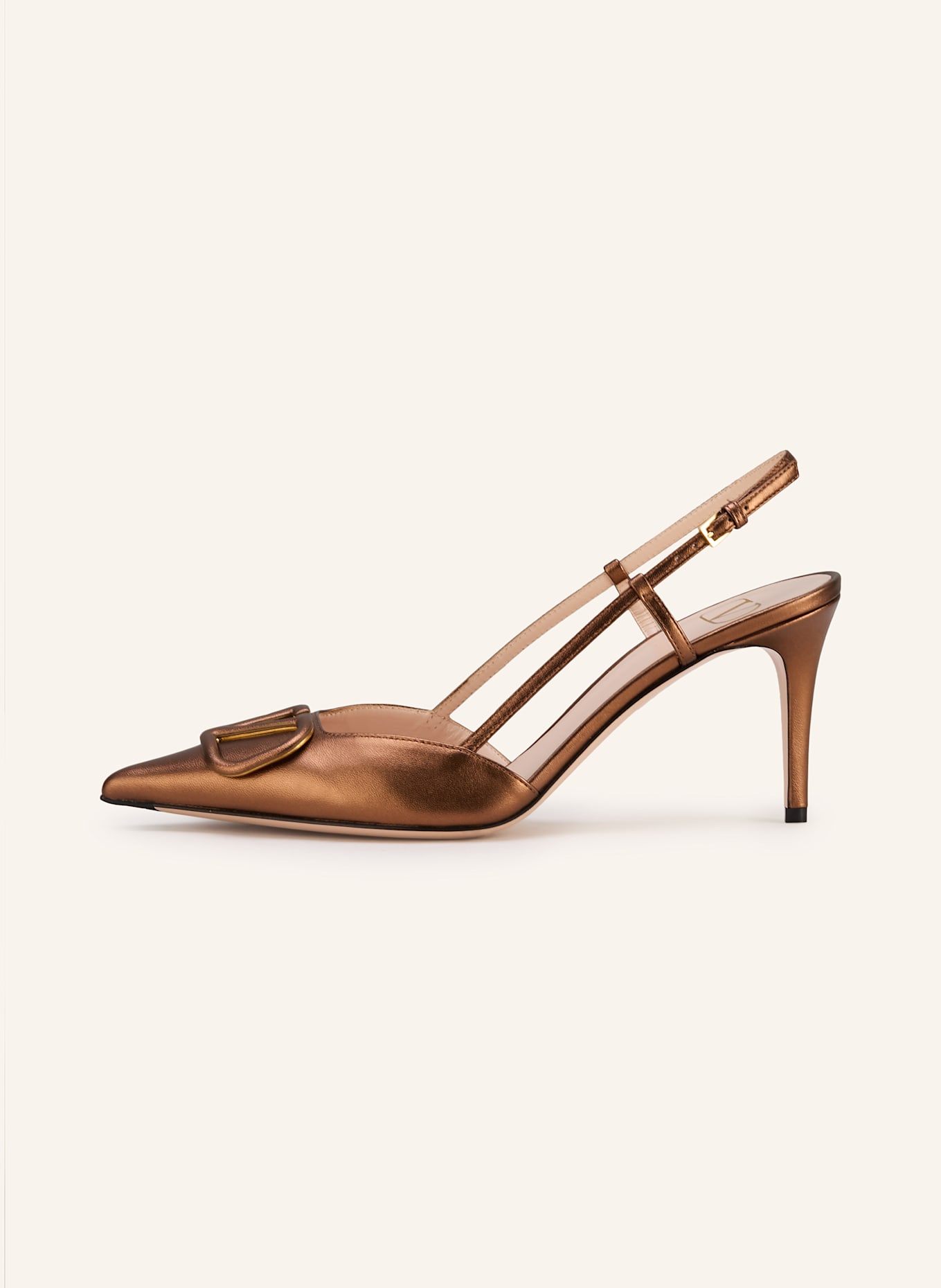 VALENTINO GARAVANI Escarpins à bride VLOGO SIGNATURE: MARRON
