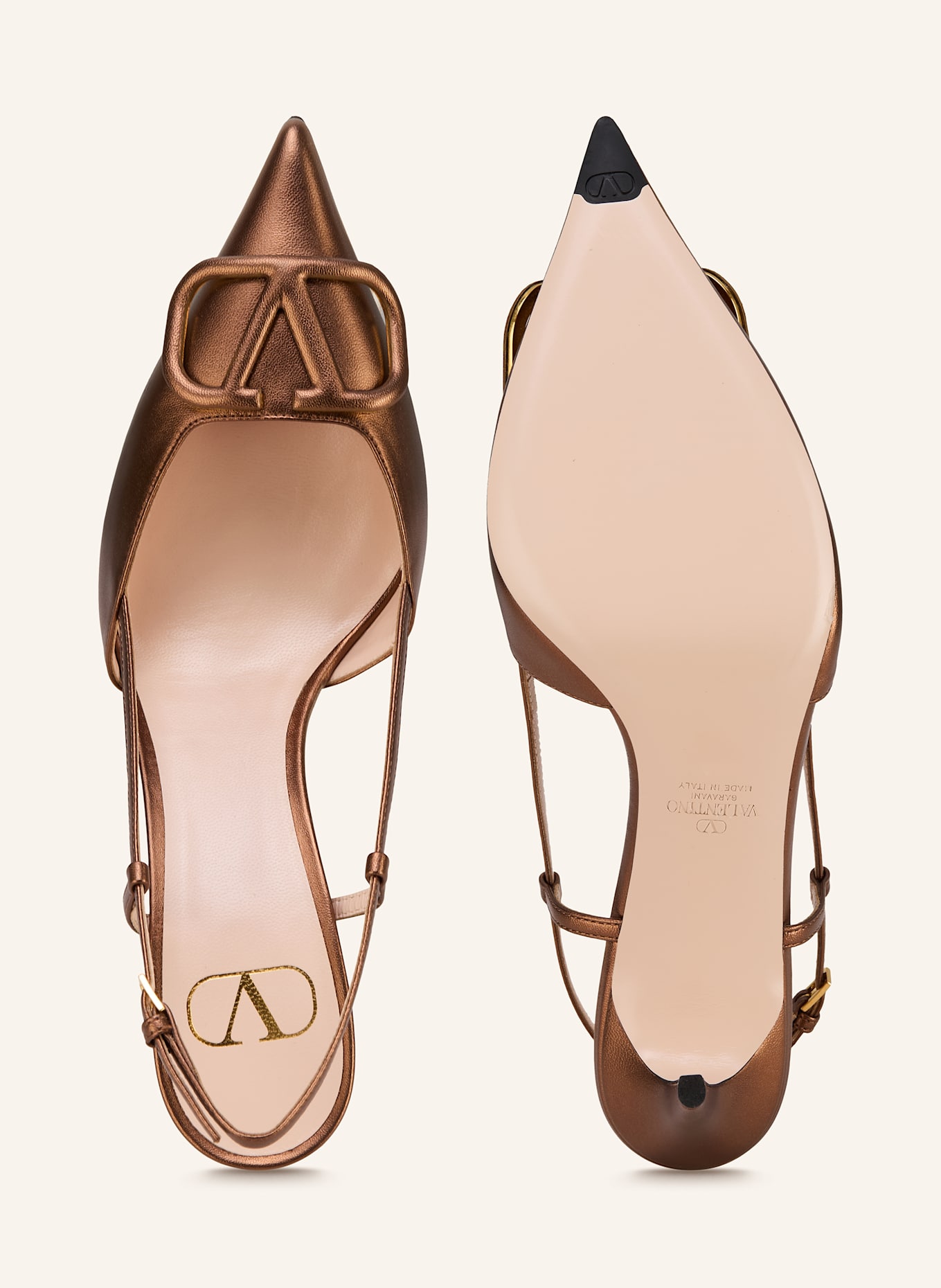 VALENTINO GARAVANI Escarpins à bride VLOGO SIGNATURE: MARRON