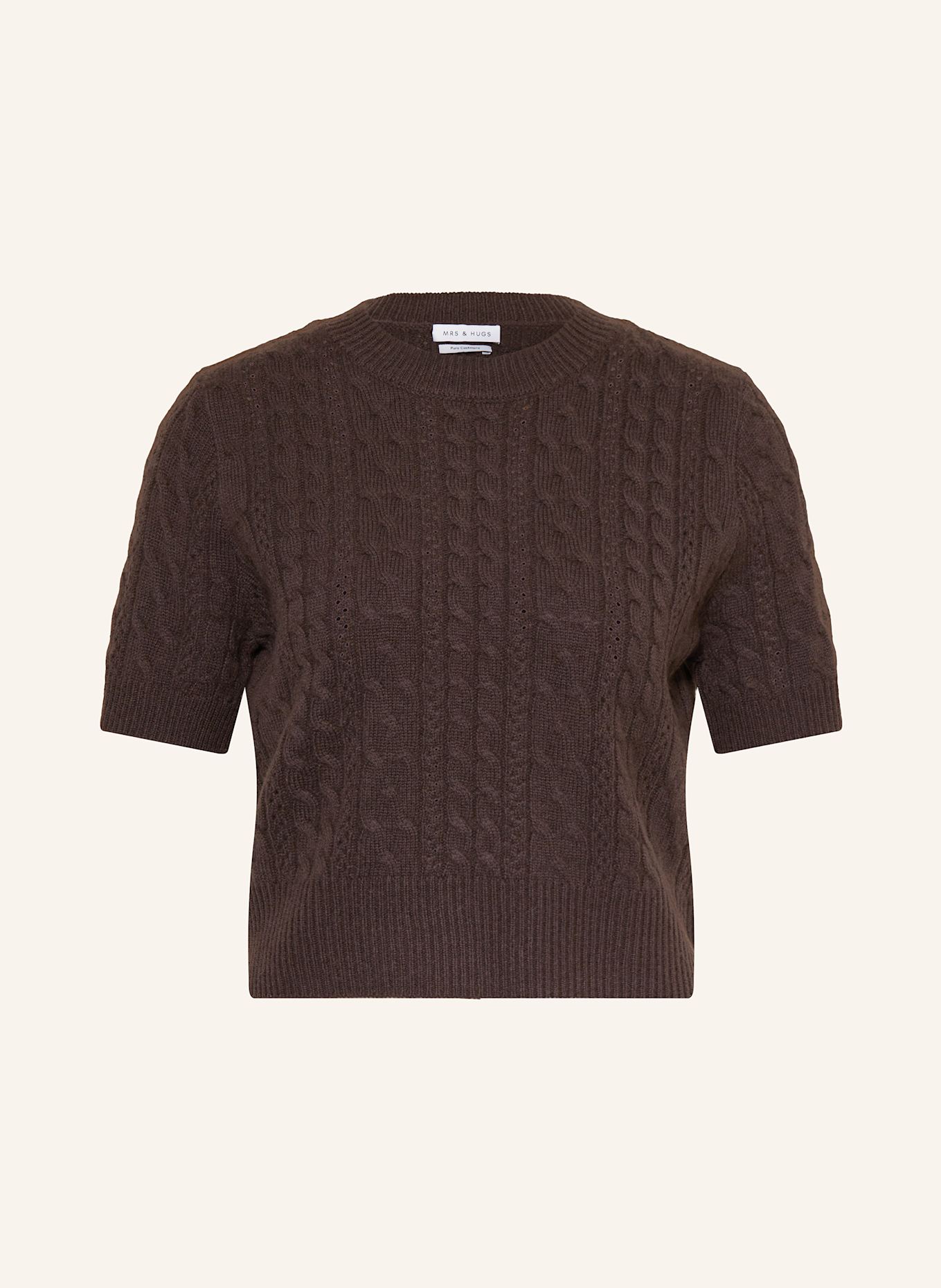 MRS & HUGS Strickshirt aus Cashmere: DUNKELBRAUN