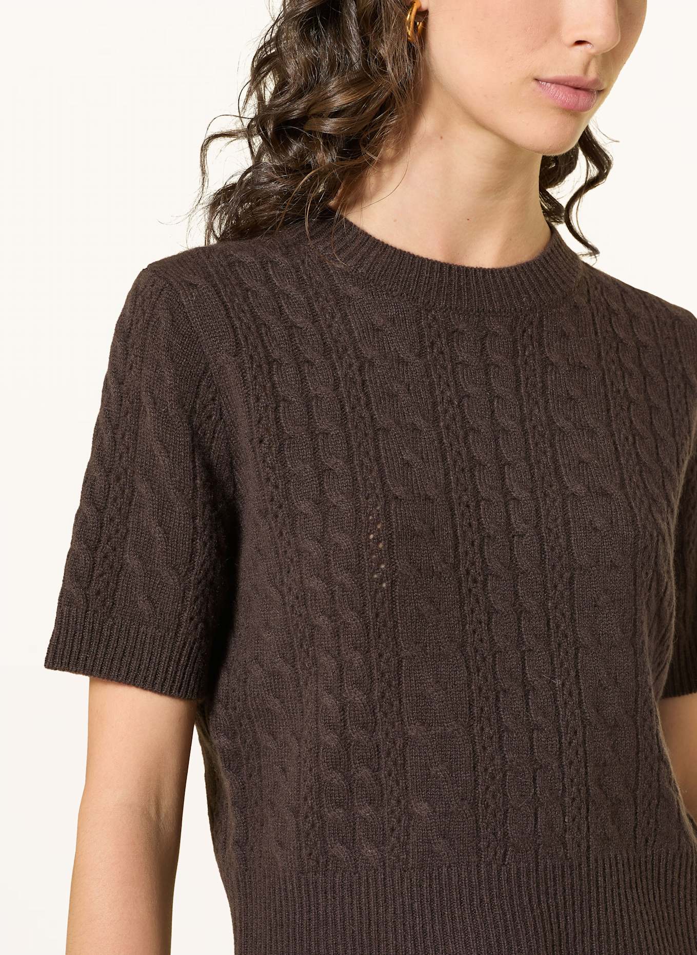 MRS & HUGS Strickshirt aus Cashmere: DUNKELBRAUN