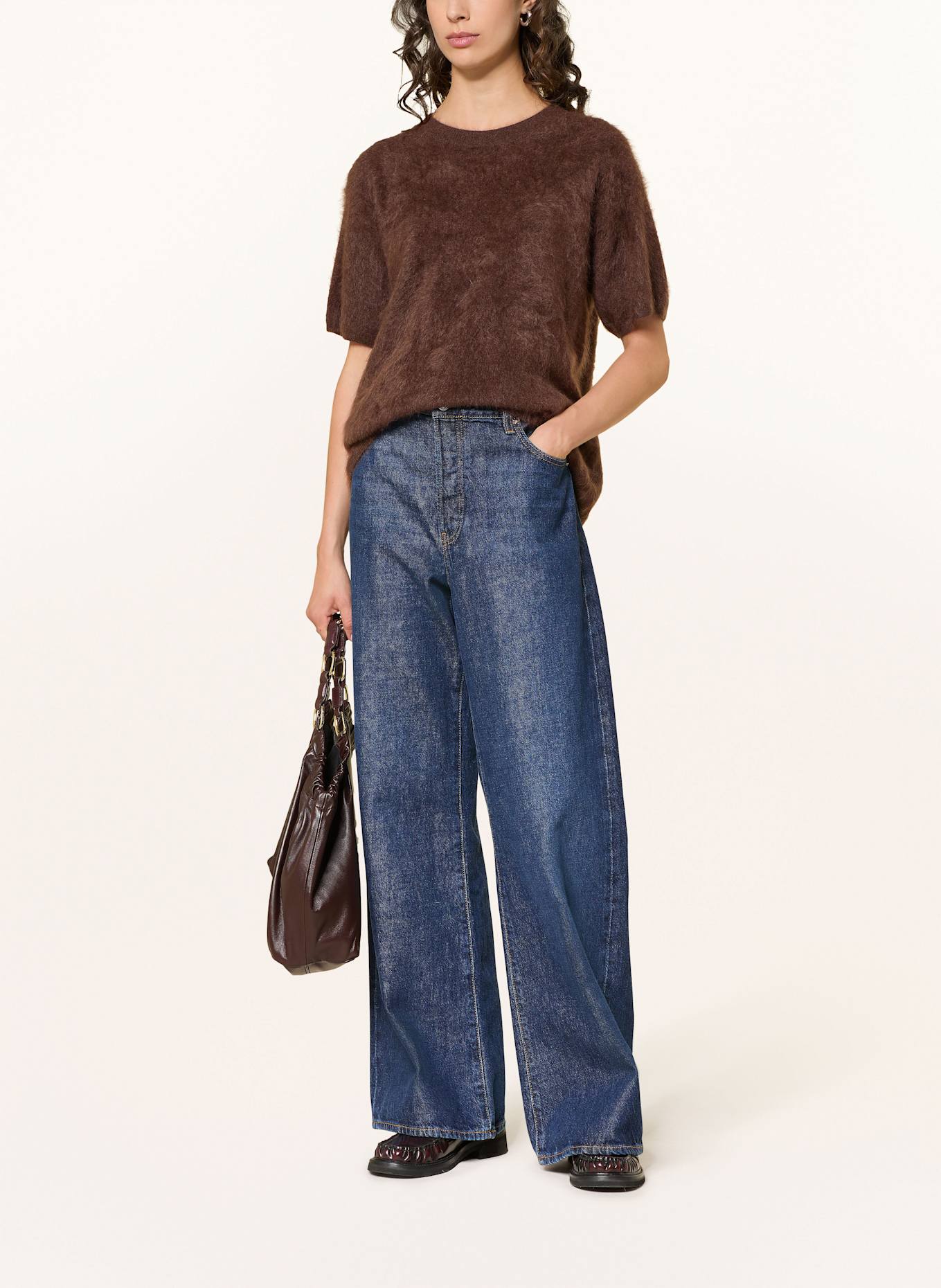 MRS & HUGS Strickshirt aus Cashmere: DUNKELBRAUN