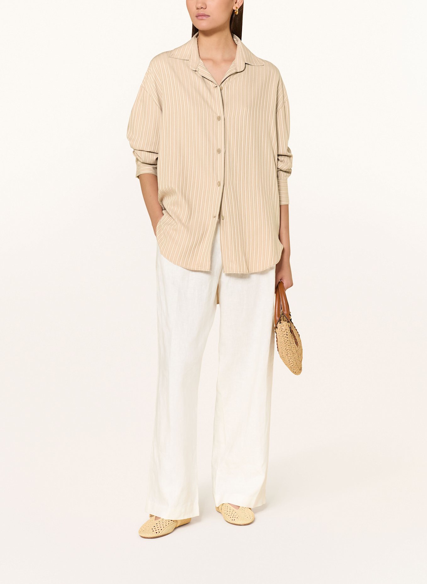 FAITHFULL THE BRAND Bluse EN VAU: BEIGE / CREME