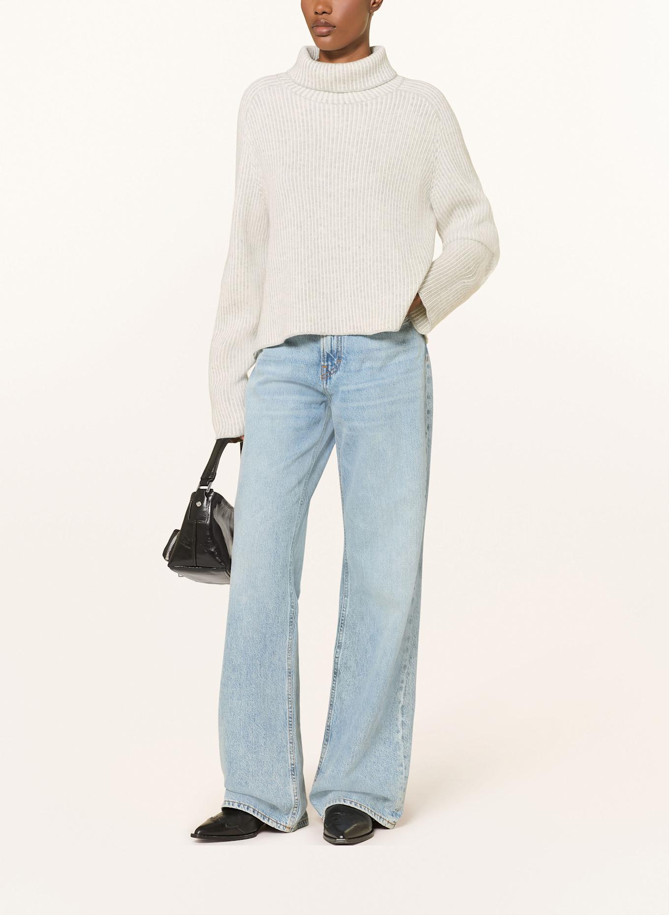 MRS & HUGS Turtleneck sweater with cashmere: LIGHT GRAY