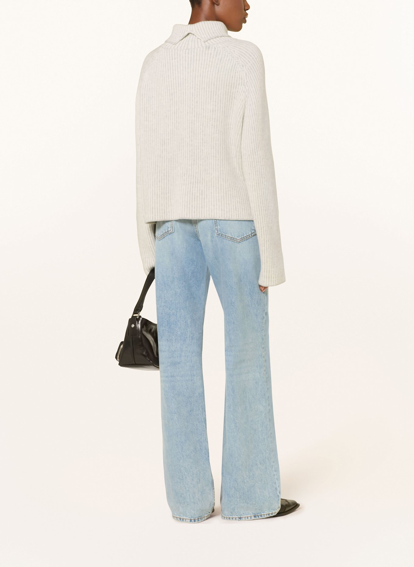 MRS & HUGS Turtleneck sweater with cashmere: LIGHT GRAY