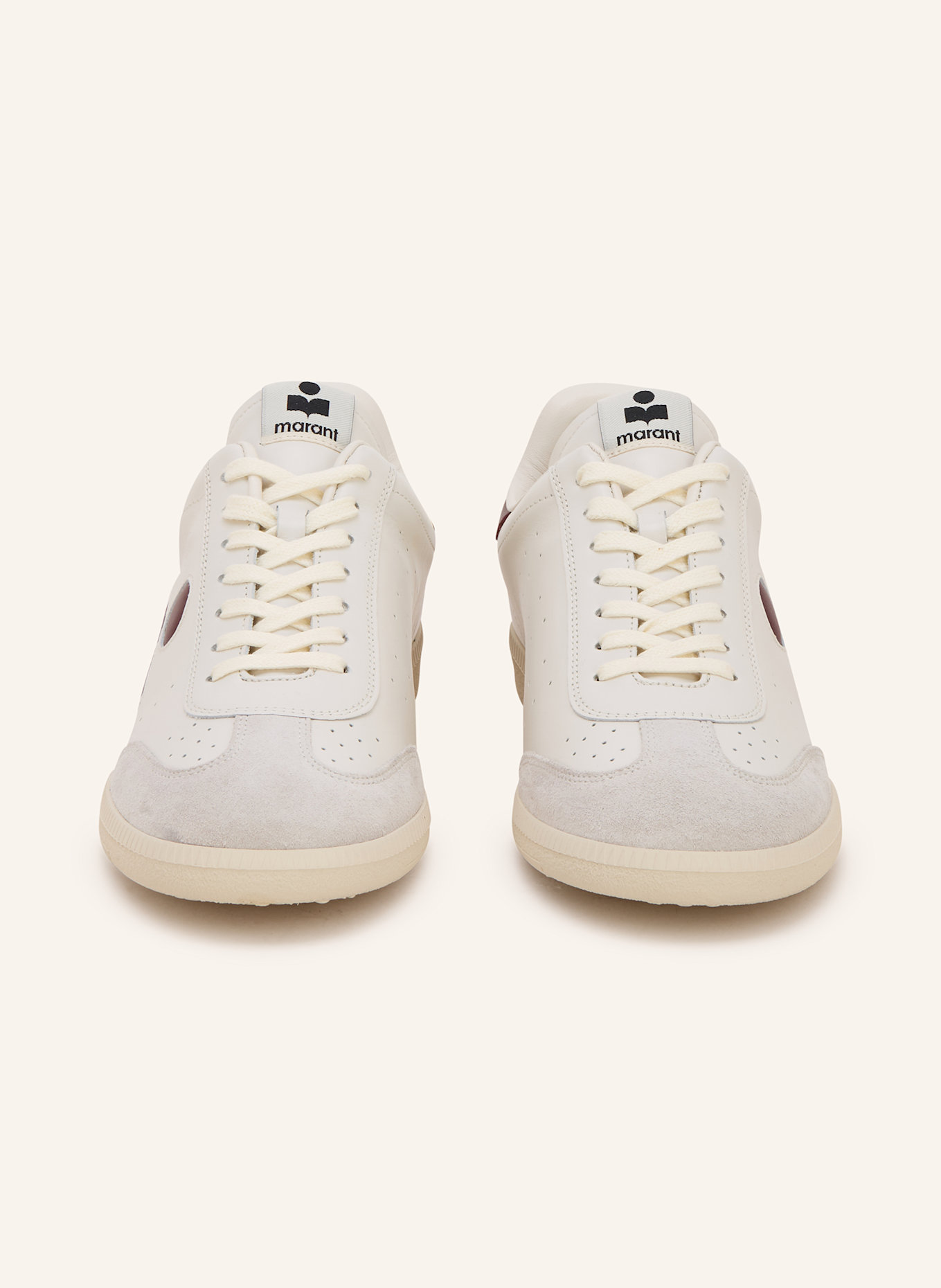 ISABEL MARANT Sneaker BRYCE: ECRU / DUNKELROT