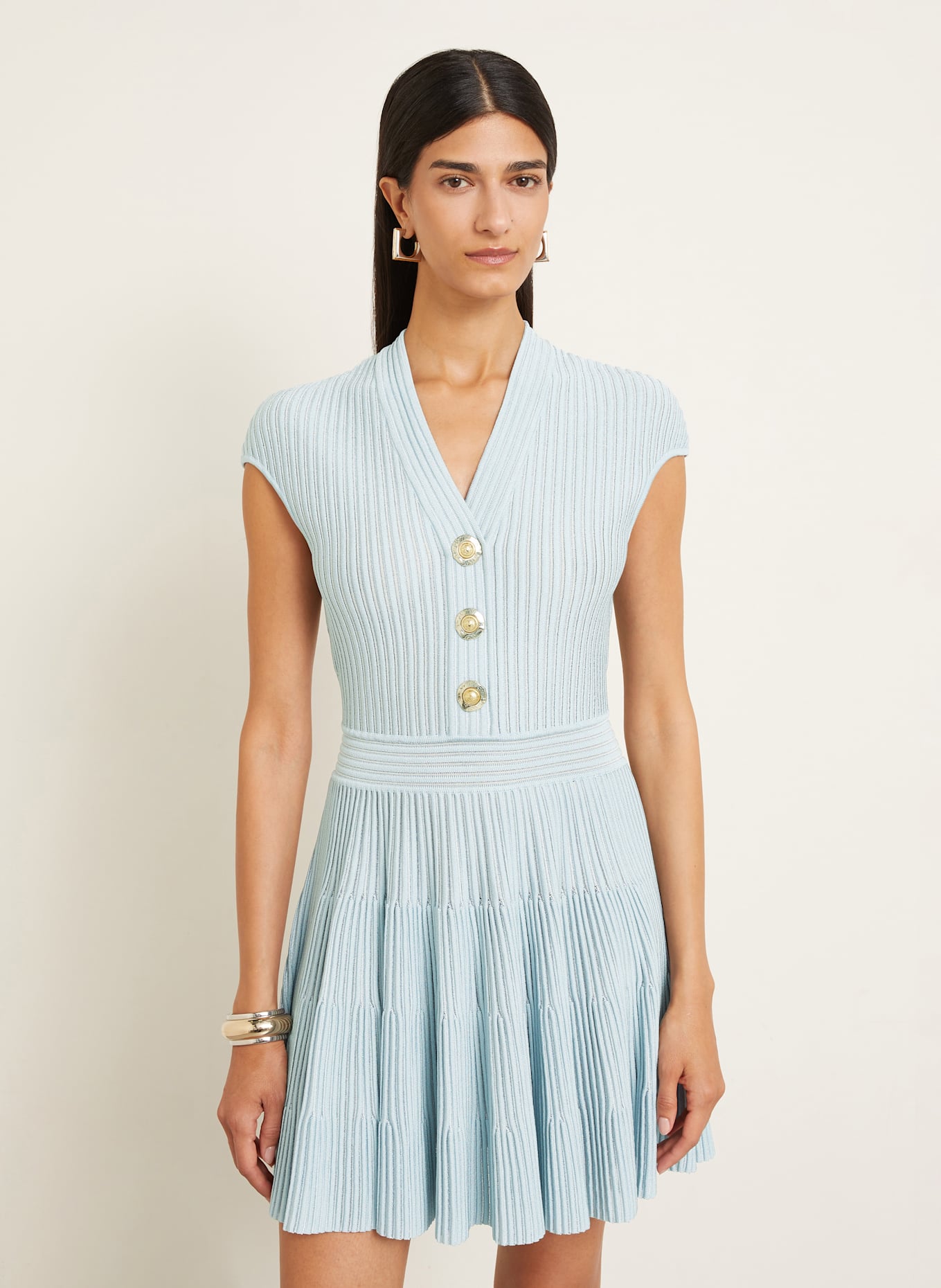 BALMAIN Strickkleid: HELLBLAU