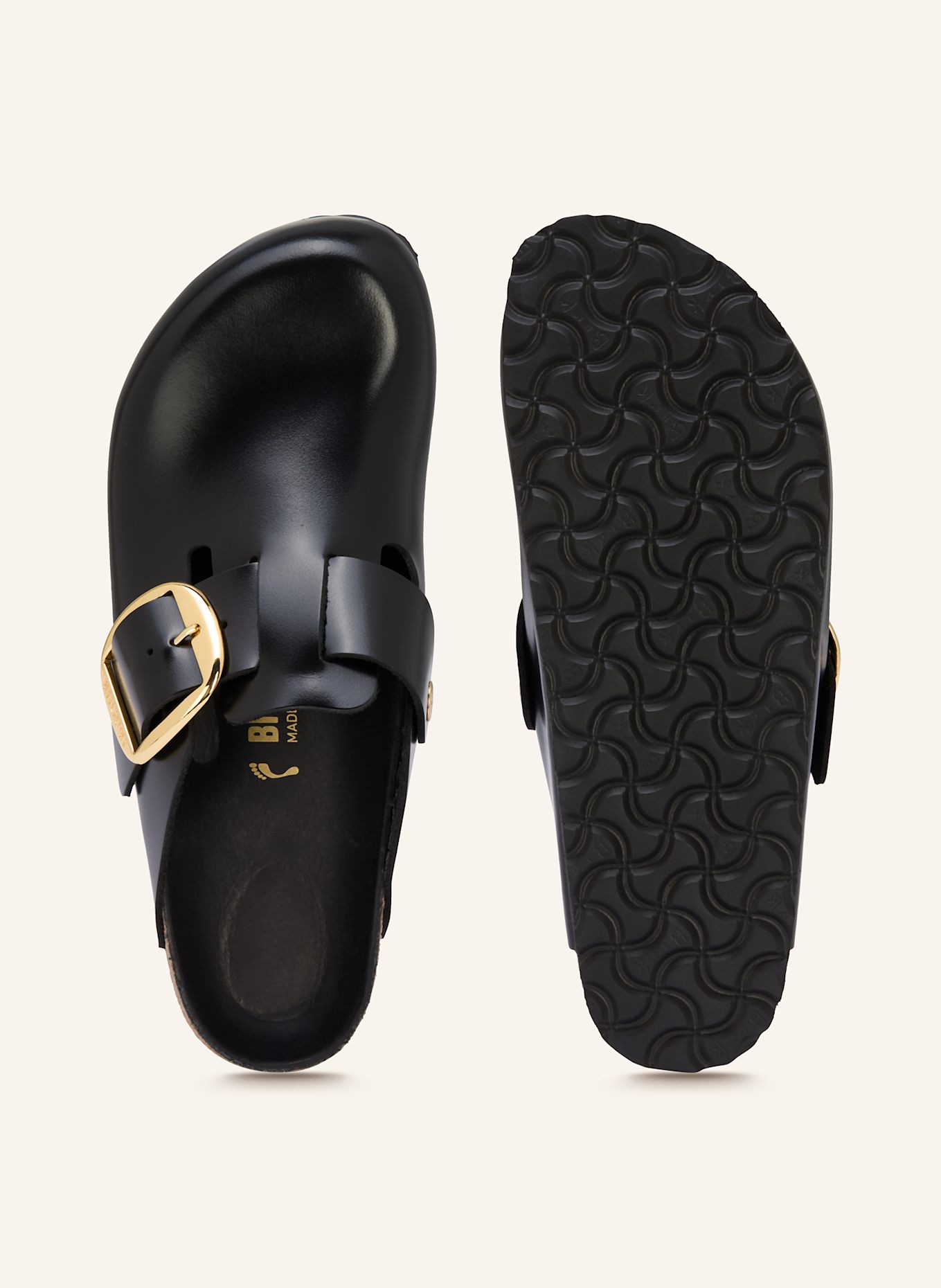 BIRKENSTOCK Klapki typu mules BOSTON BIG BUCKLE: CZARNY