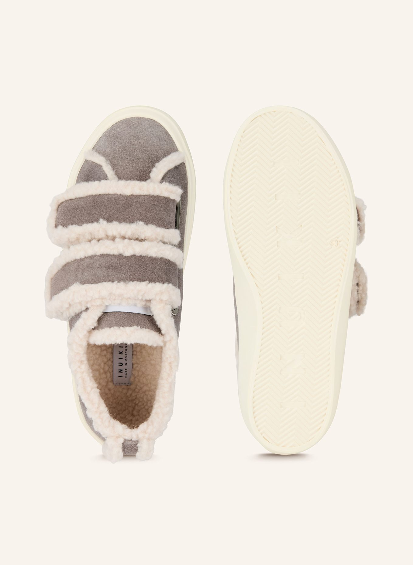 INUIKII Baskets VELCRO LOW: GRIS CLAIR
