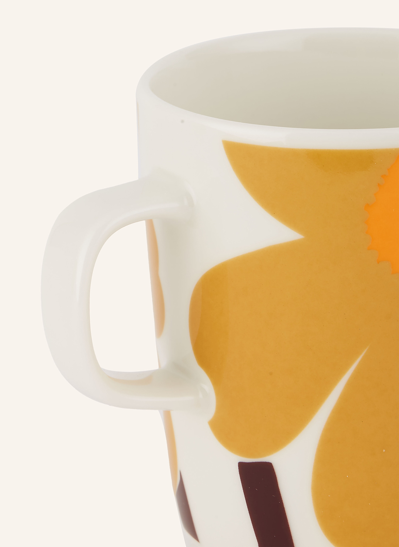 marimekko 2er-Set Henkelbecher UNIKKO: ECRU / DUNKELGELB / ORANGE