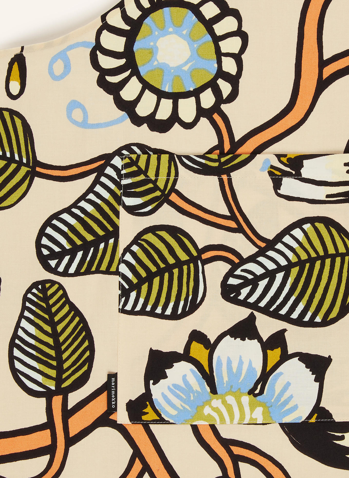 marimekko Schürze TIARA: HELLORANGE / GRÜN / SCHWARZ
