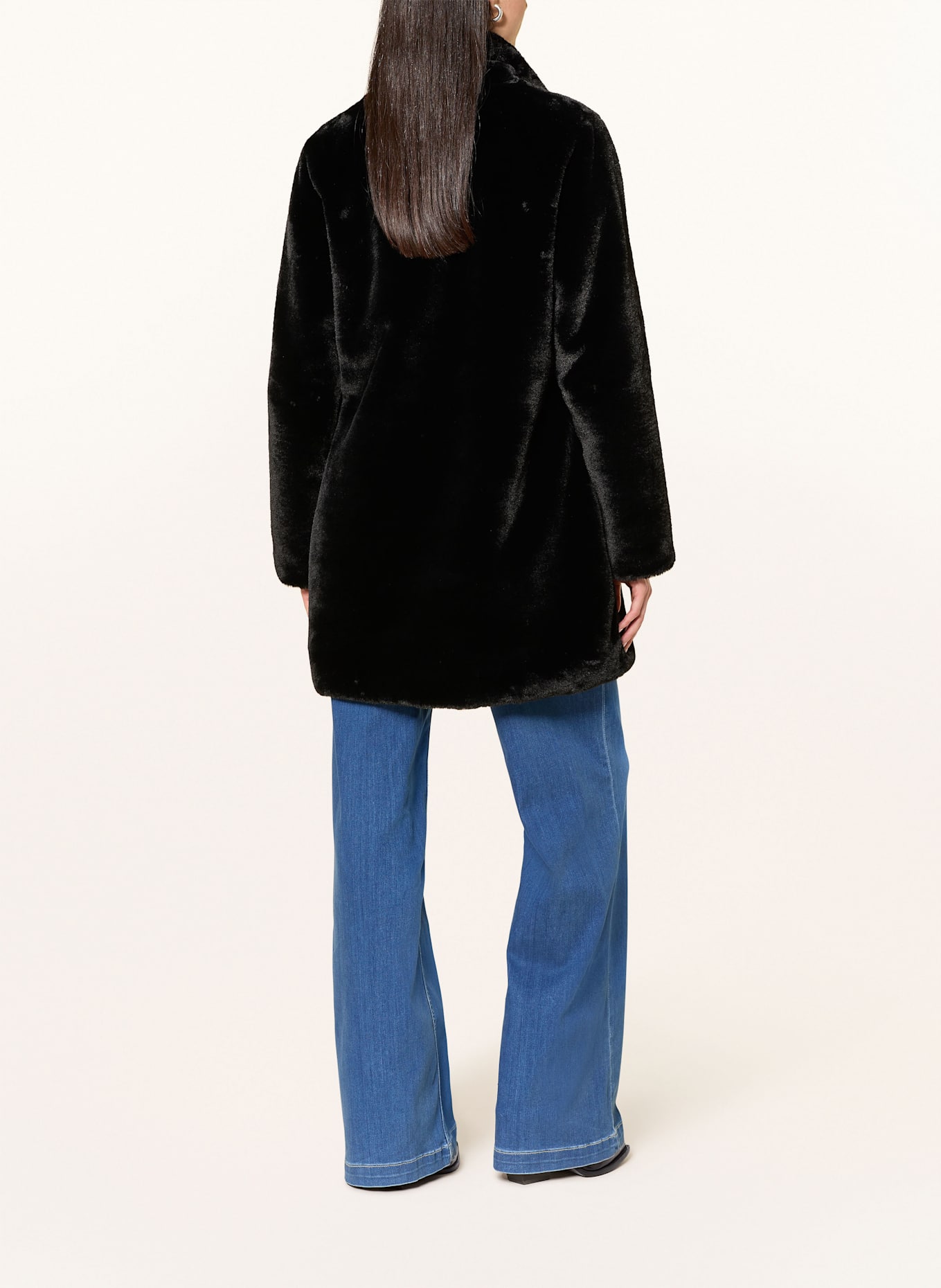 RINO & PELLE Kunstpelz-Mantel NONNA: SCHWARZ