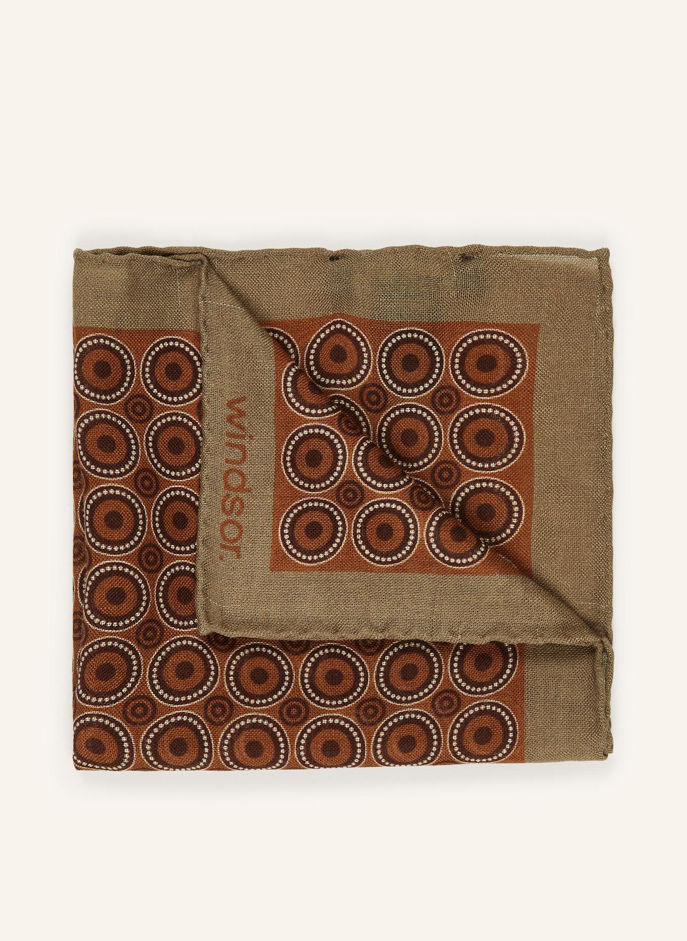 windsor. Pocket square with silk: BEIGE/ BROWN