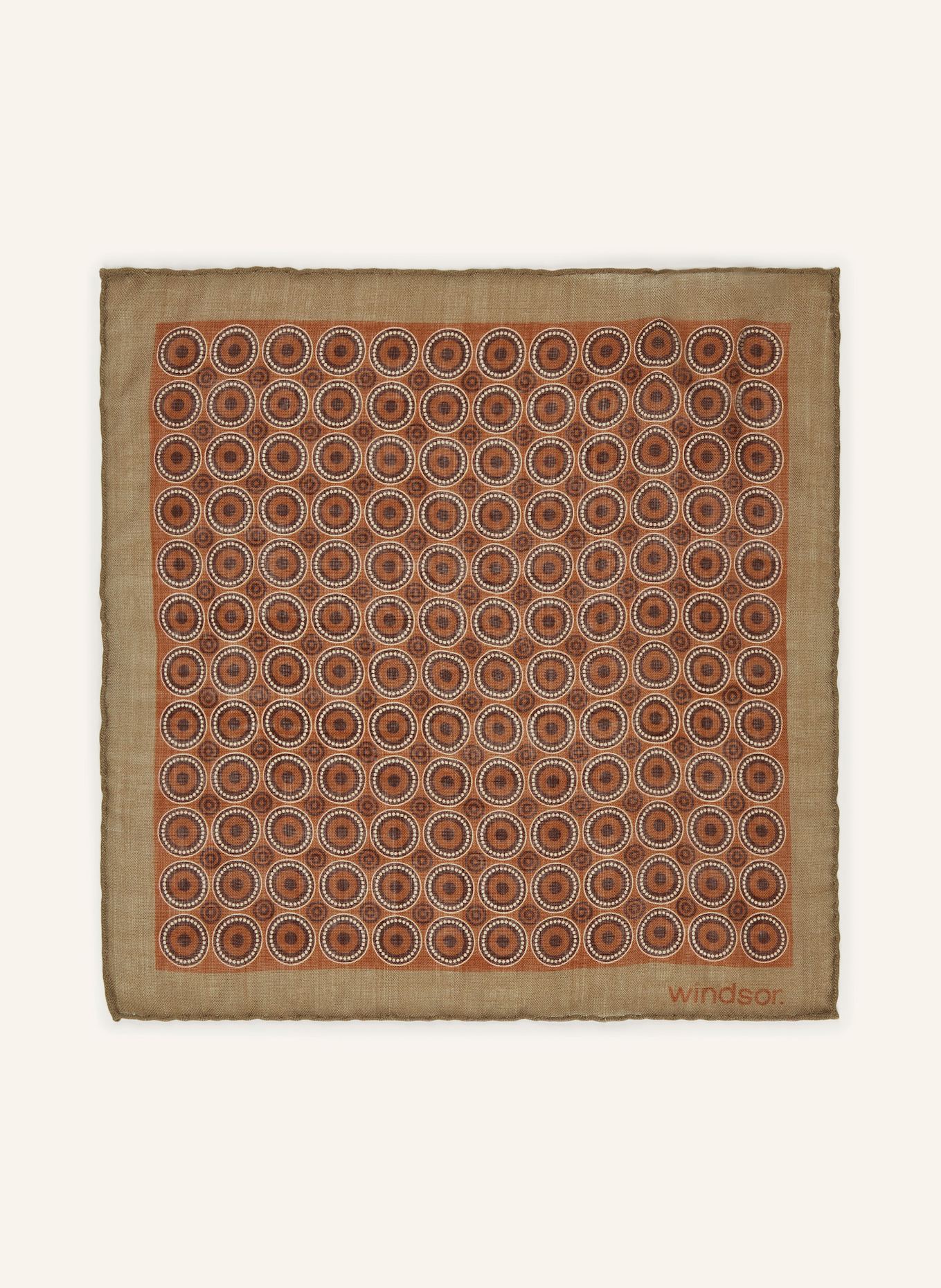 windsor. Pocket square with silk: BEIGE/ BROWN