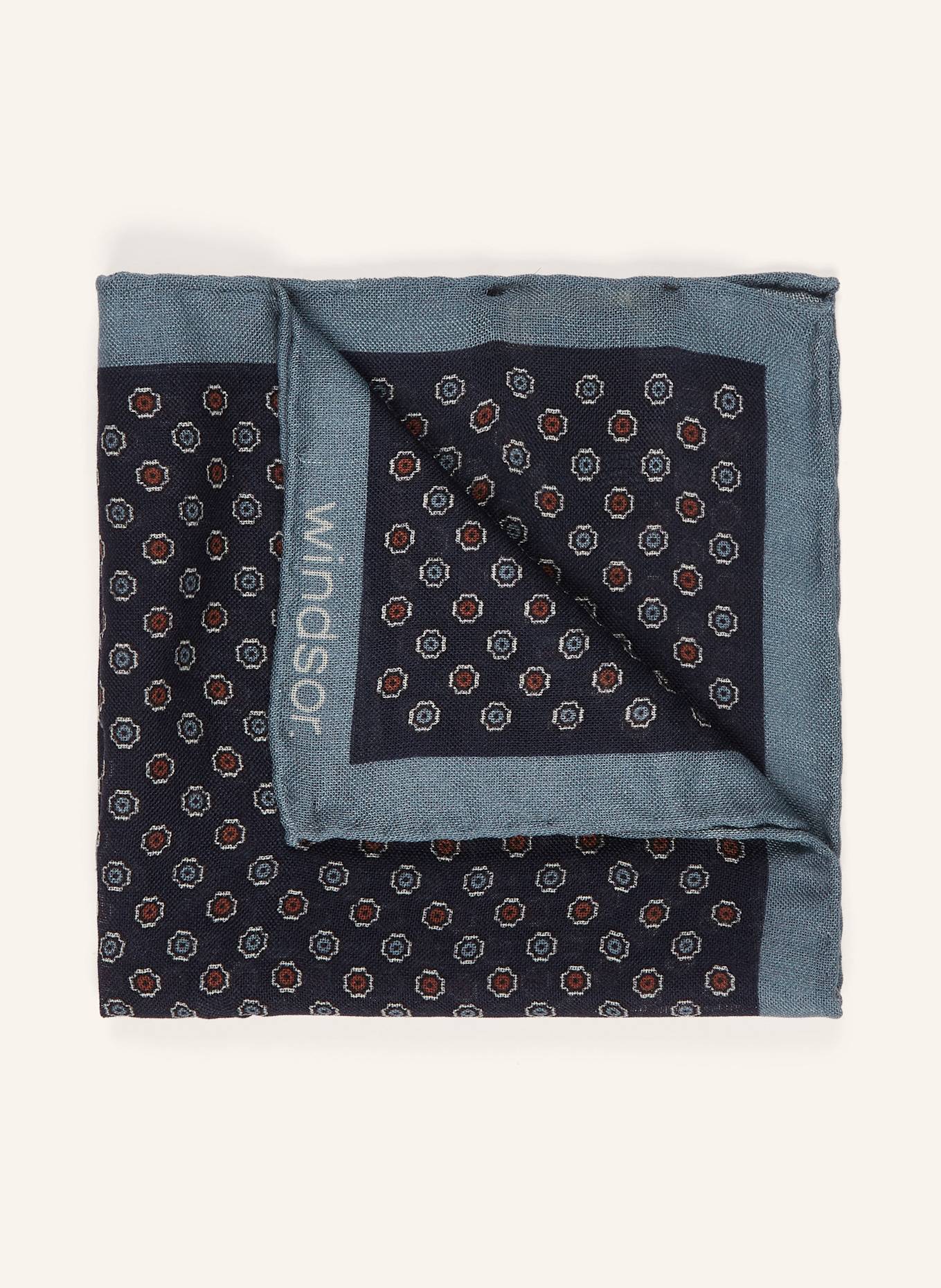 windsor. Einstecktuch mit Seide: DUNKELBLAU / BLAUGRAU