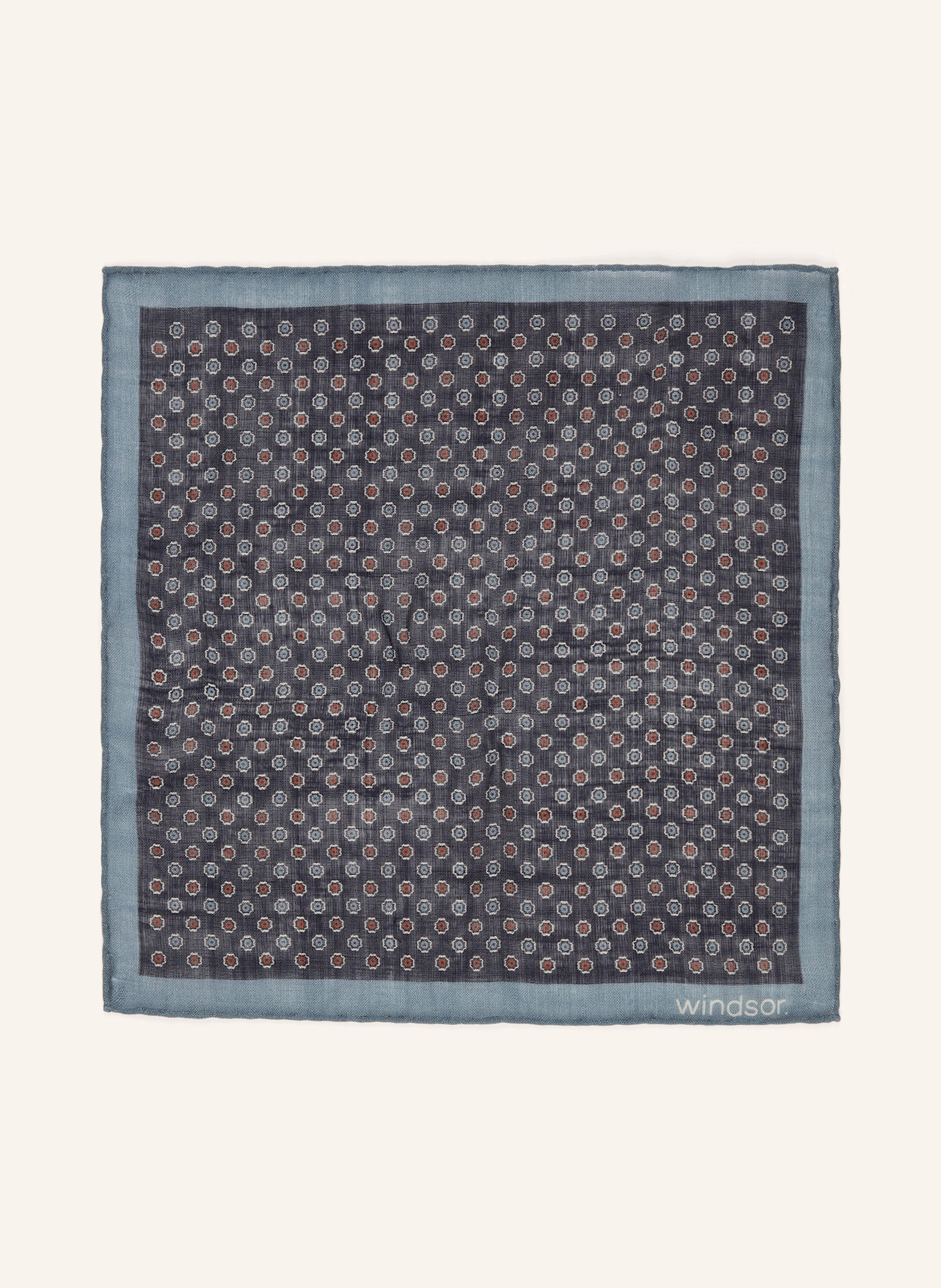 windsor. Einstecktuch mit Seide: DUNKELBLAU / BLAUGRAU