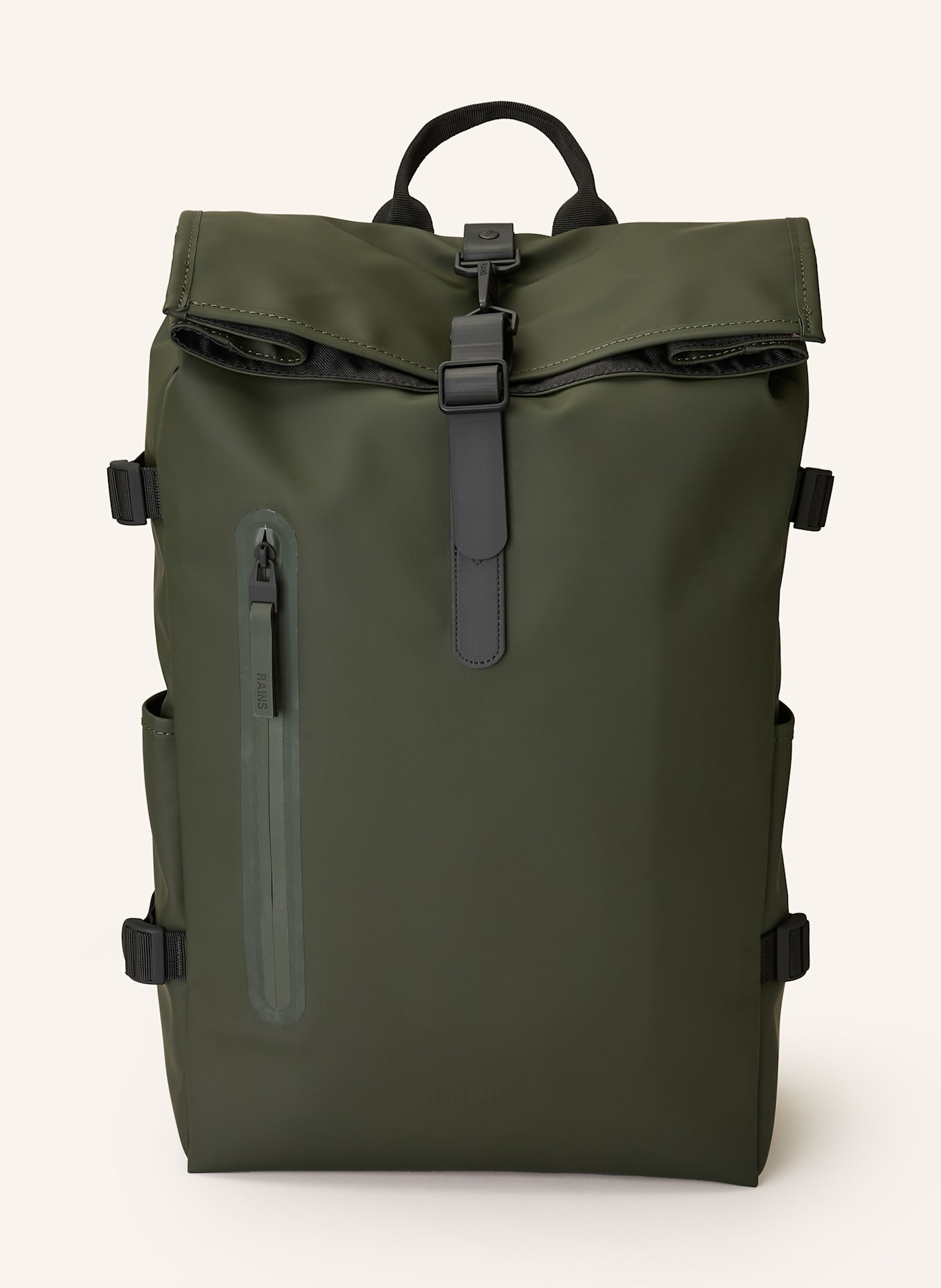 RAINS Rucksack ROLLTOP LARGE mit Laptop-Fach: GRÜN